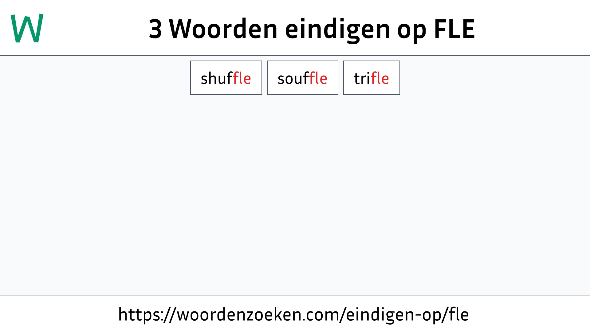 Woorden eindigen op FLE