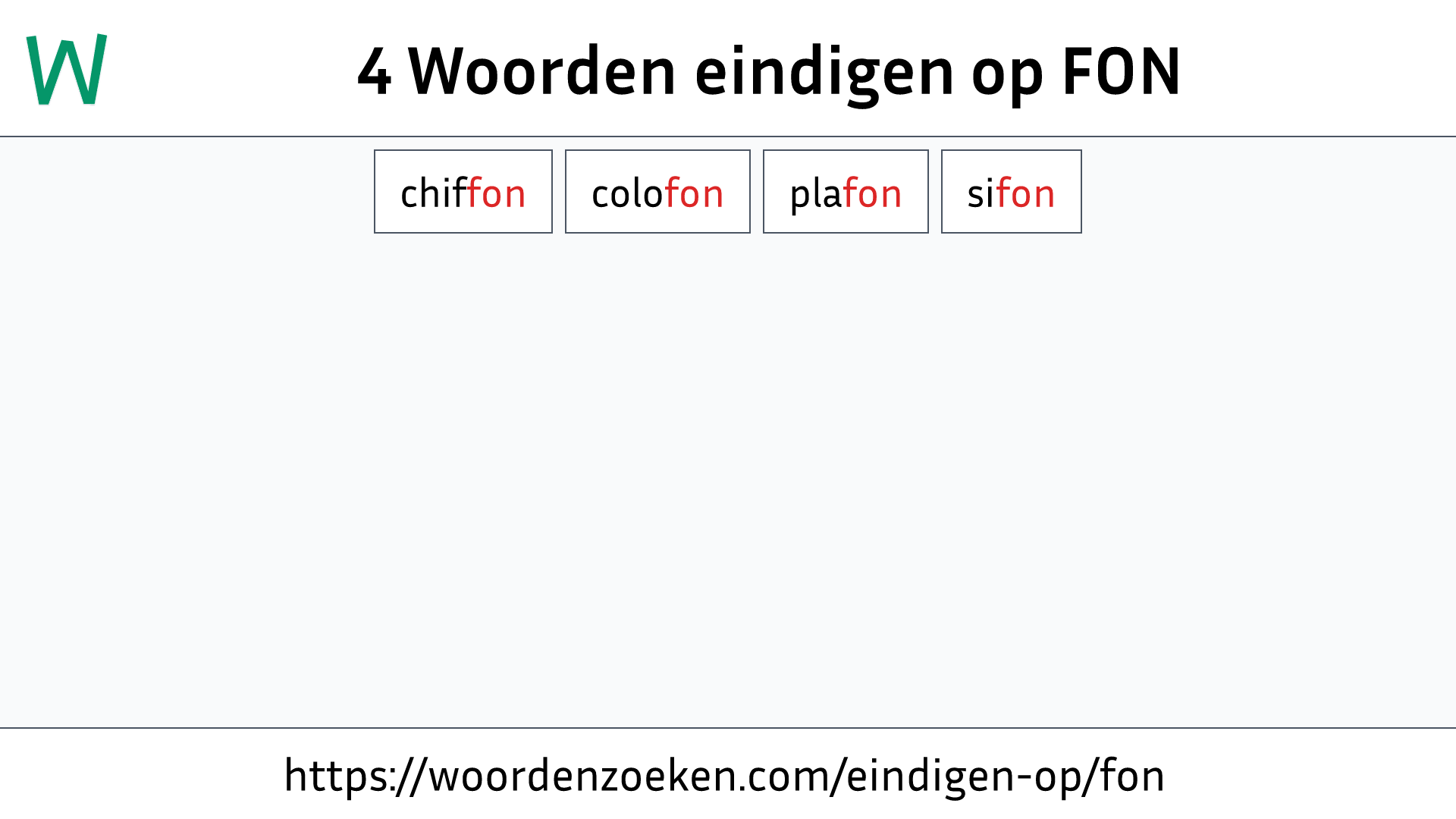 Woorden eindigen op FON