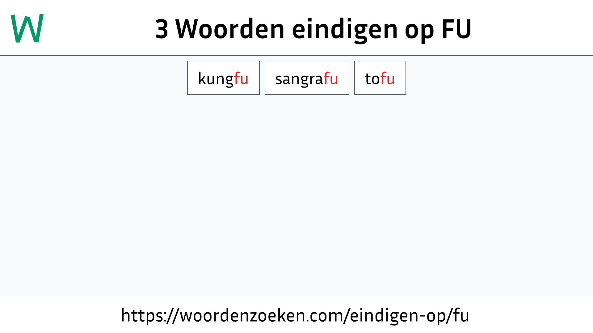 Woorden eindigen op FU