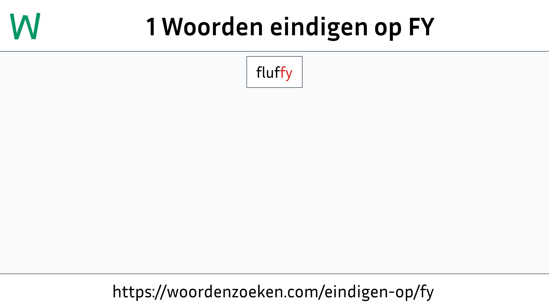 Woorden eindigen op FY