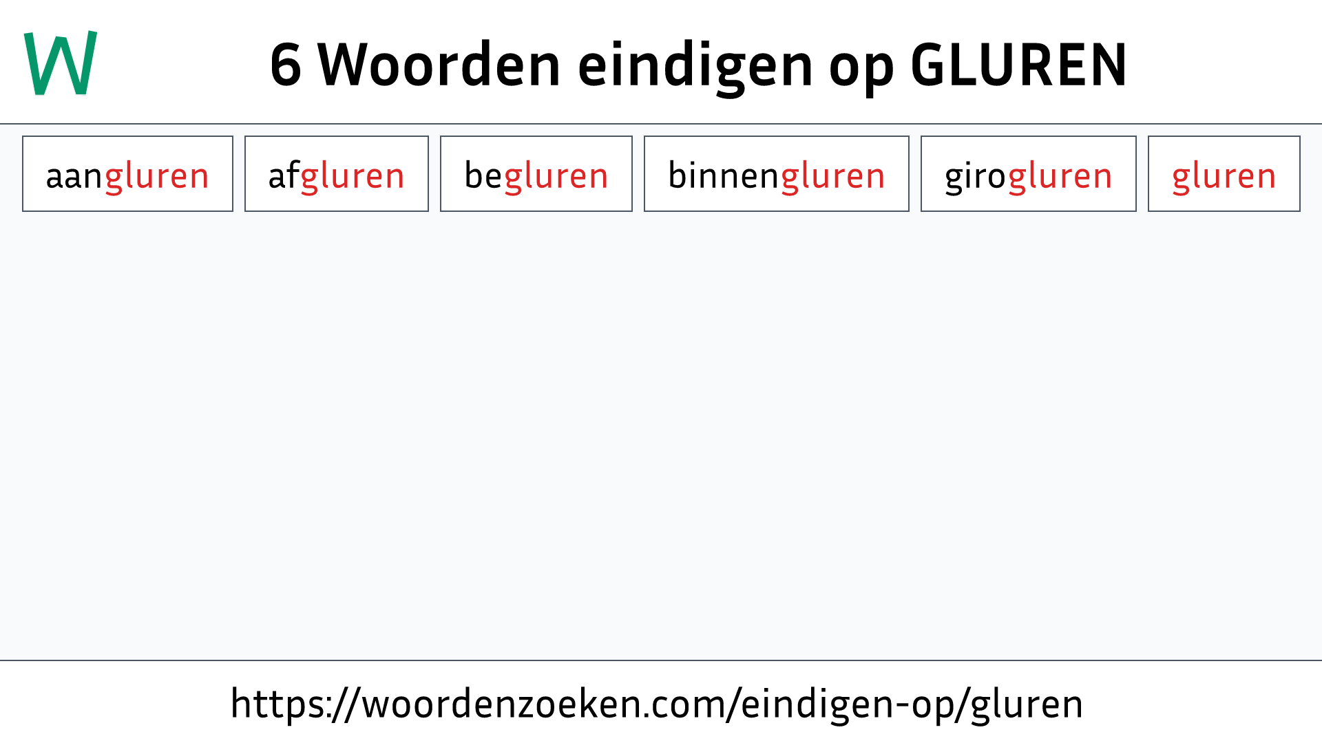 Woorden eindigen op GLUREN