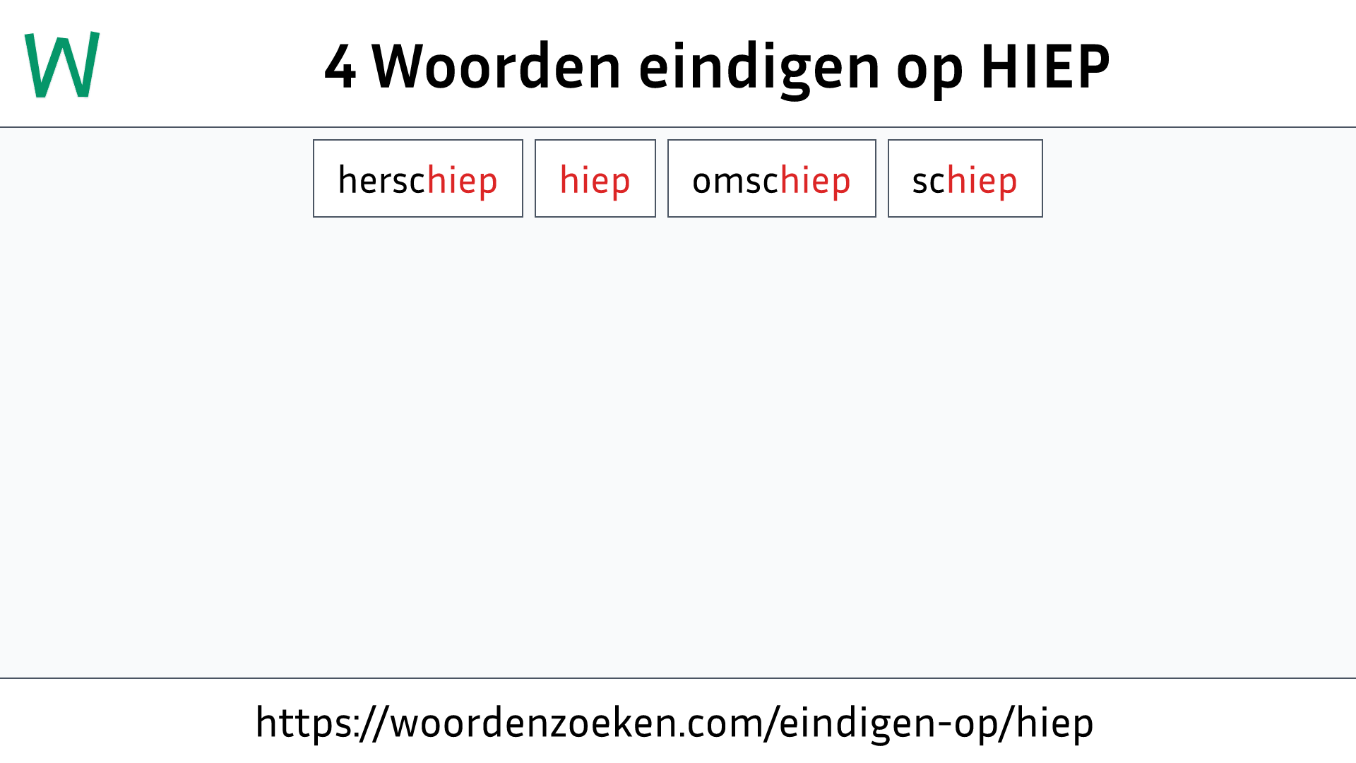 Woorden eindigen op HIEP