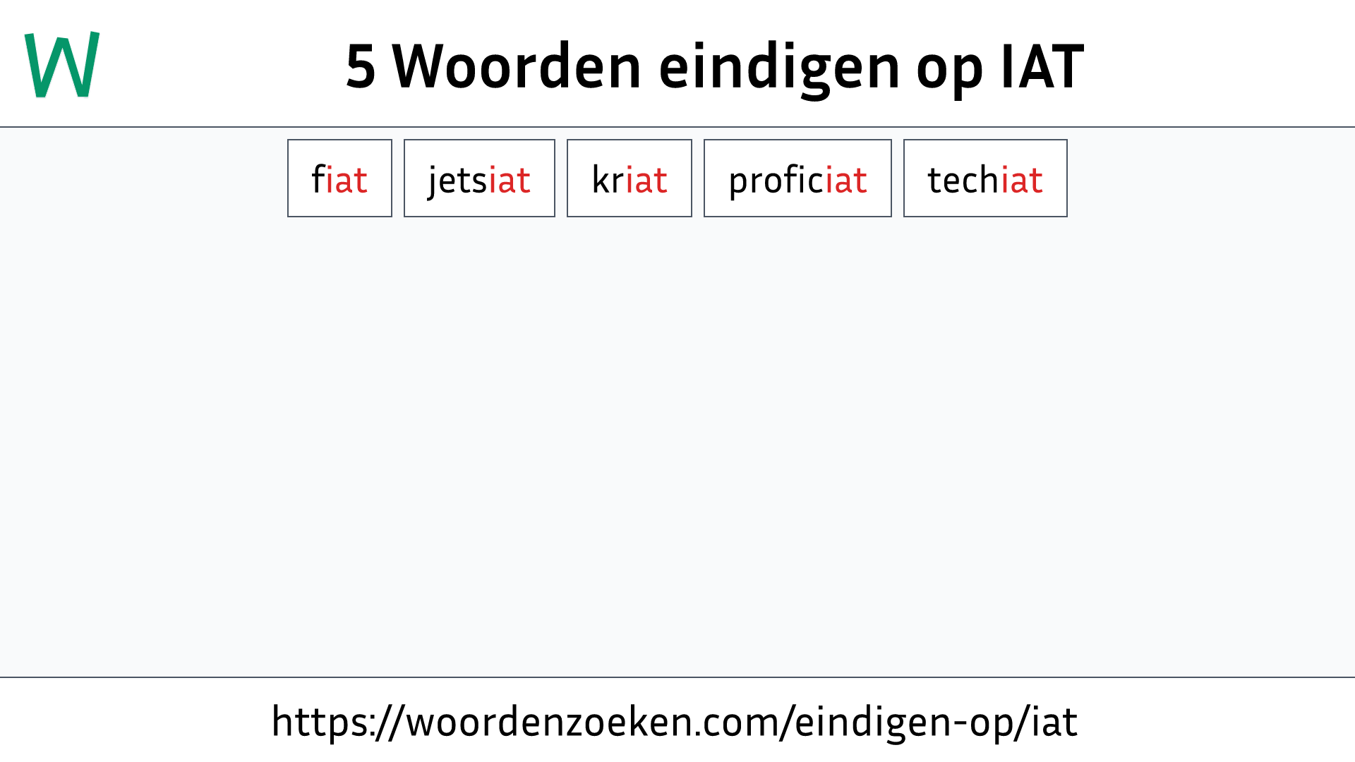 Woorden eindigen op IAT