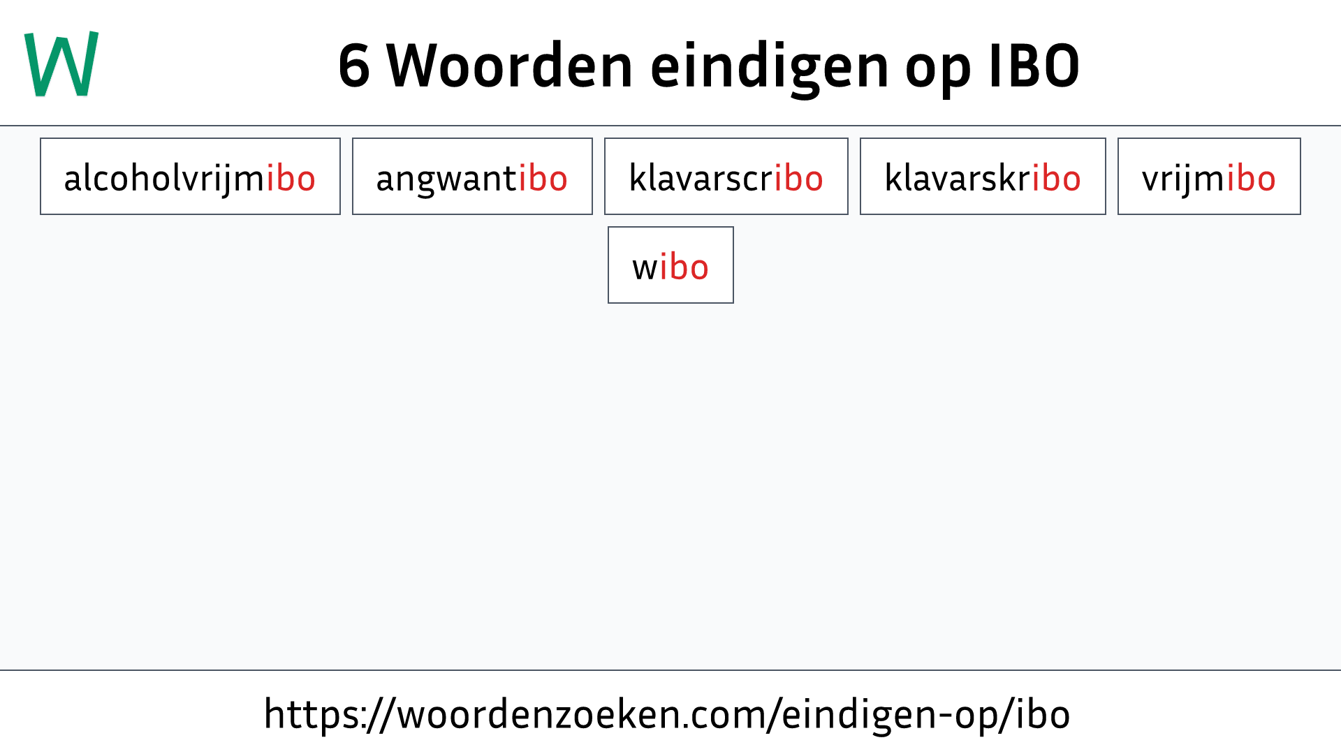 Woorden eindigen op IBO