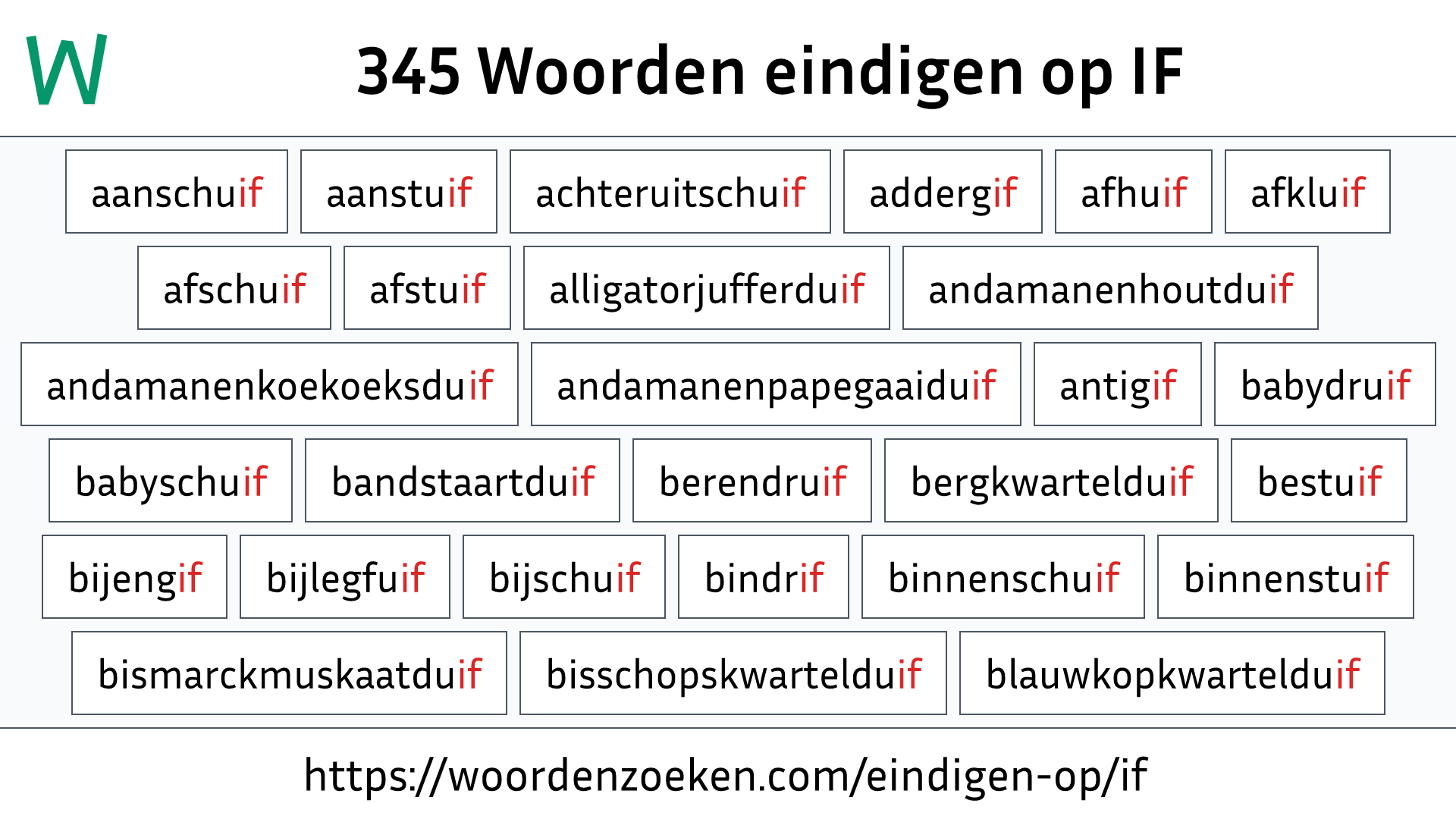 Woorden eindigen op IF
