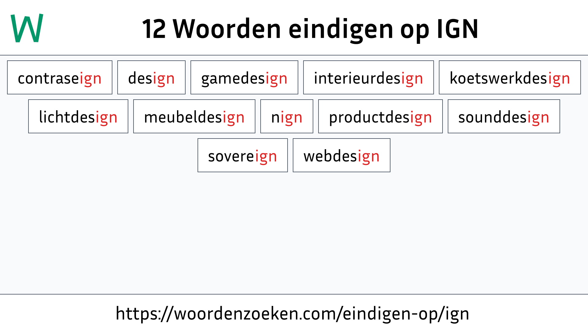 Woorden eindigen op IGN