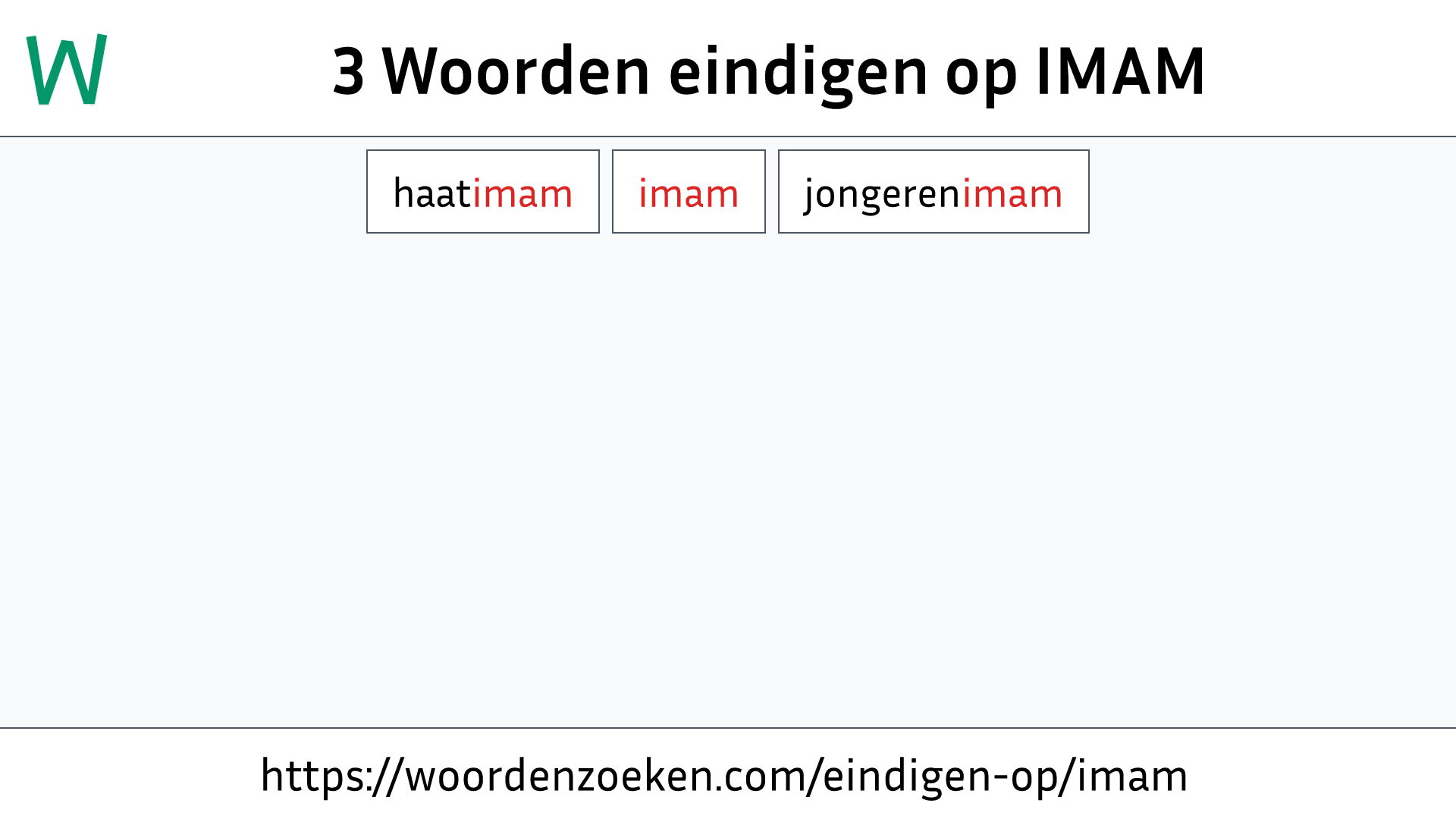 Woorden eindigen op IMAM