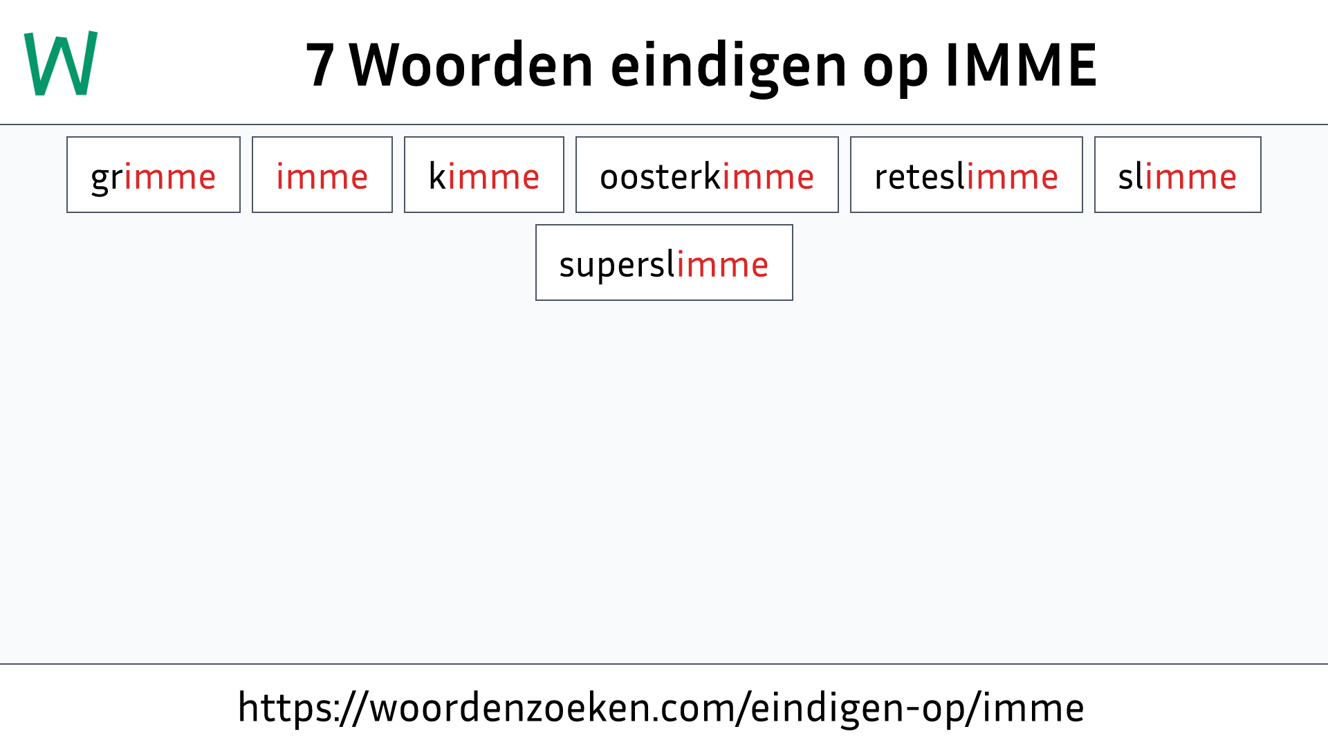 Woorden eindigen op IMME