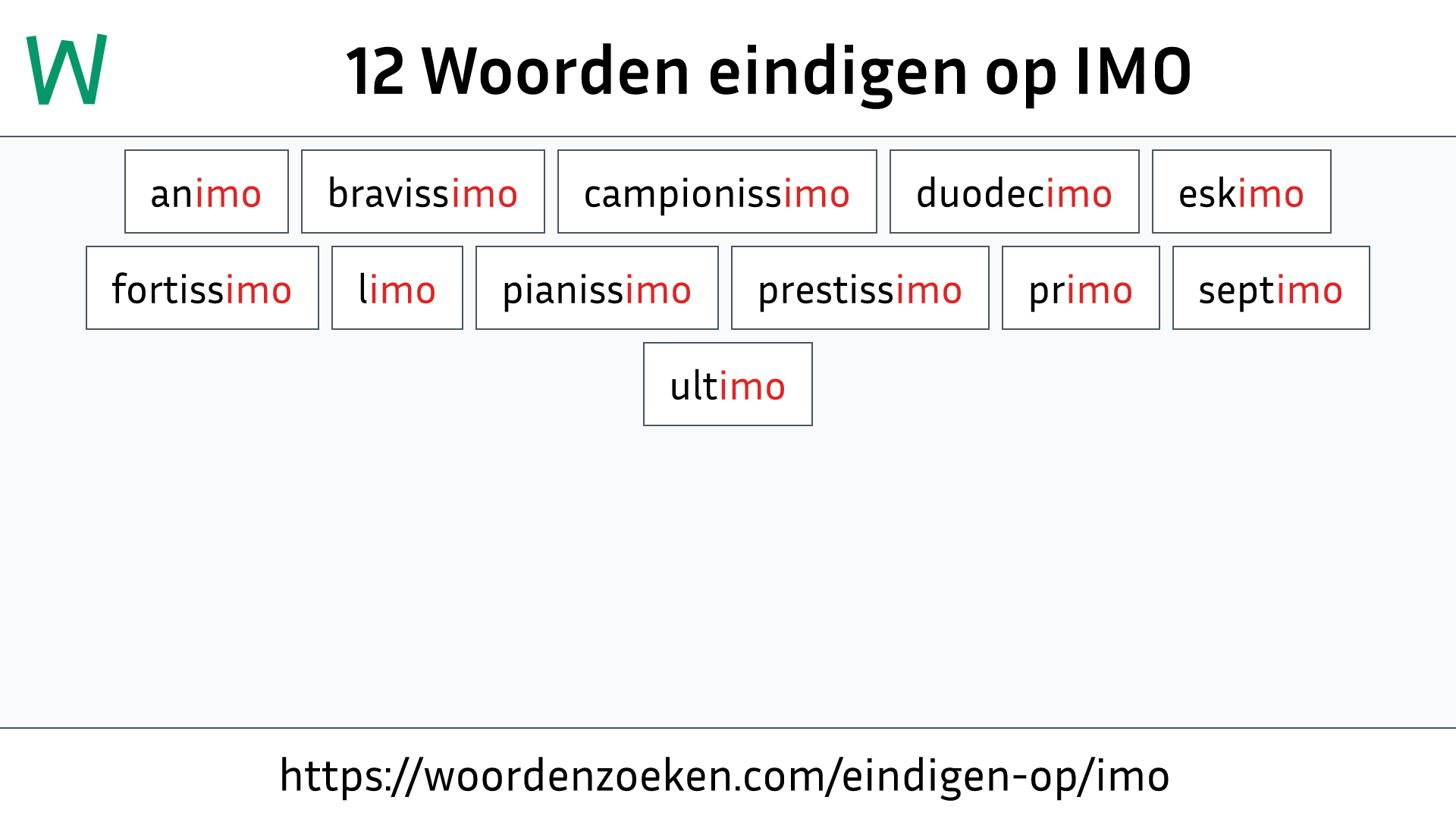 Woorden eindigen op IMO