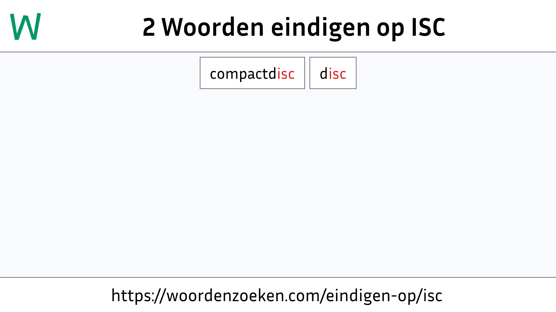 Woorden eindigen op ISC