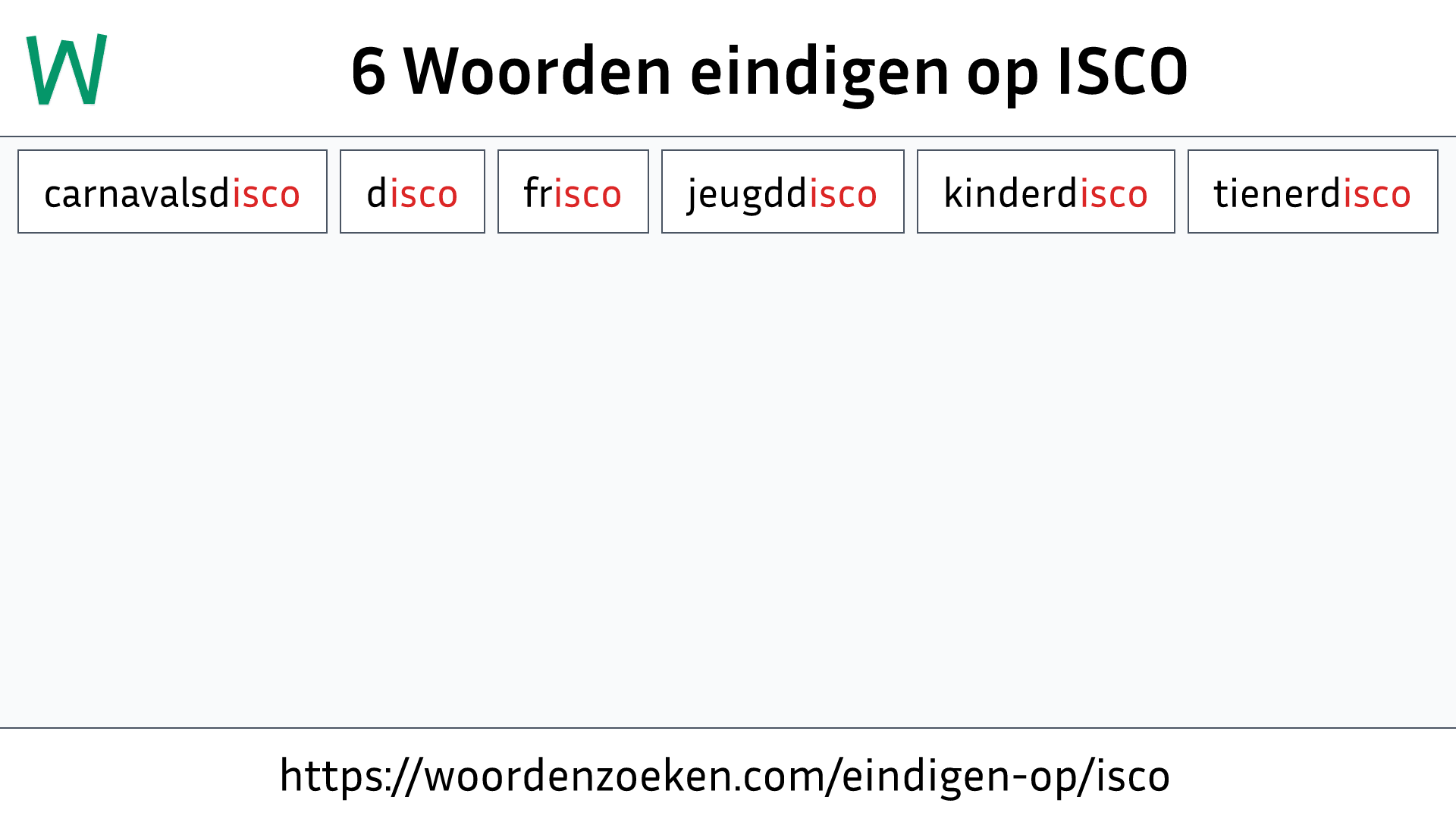 Woorden eindigen op ISCO