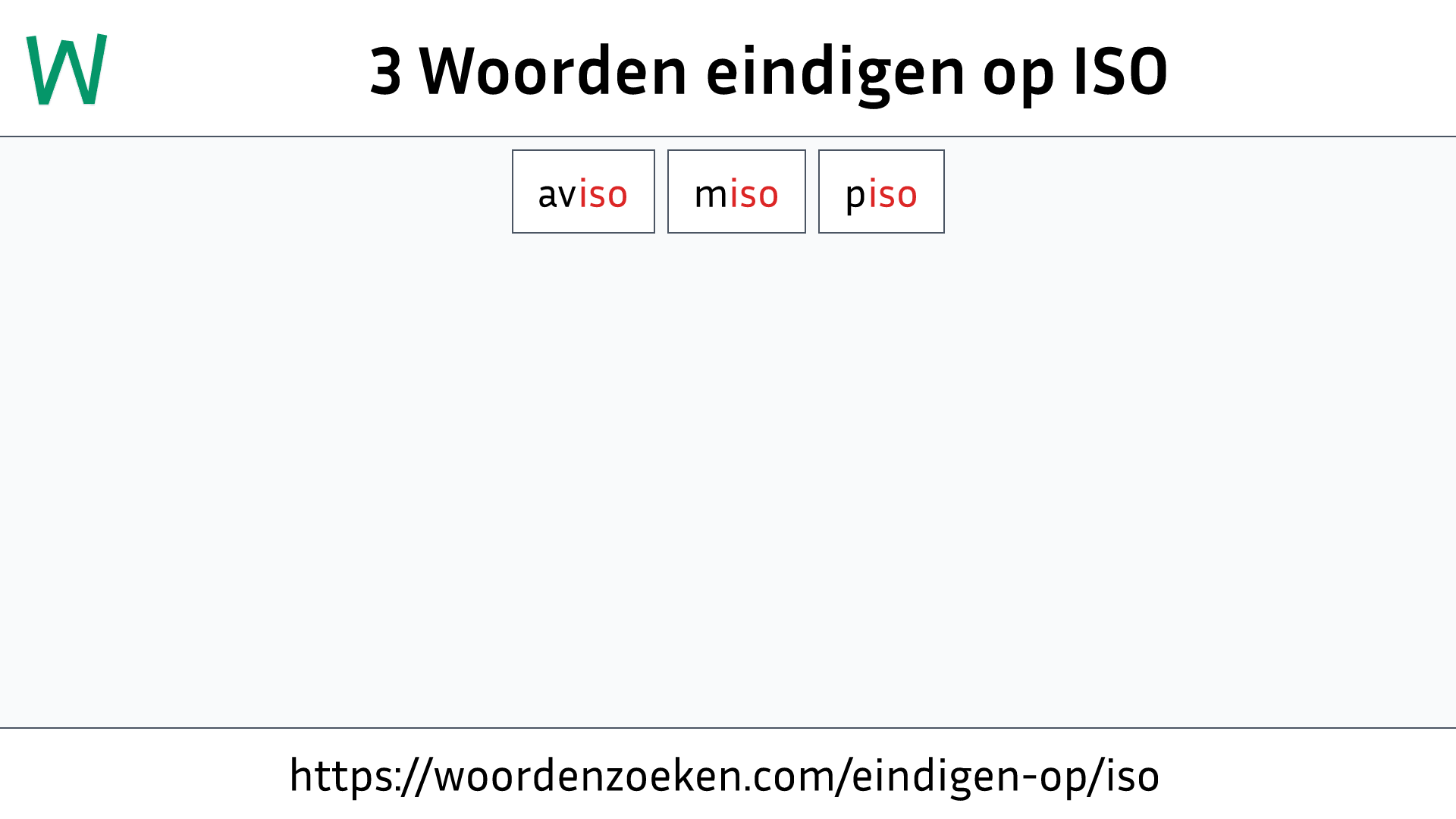 Woorden eindigen op ISO