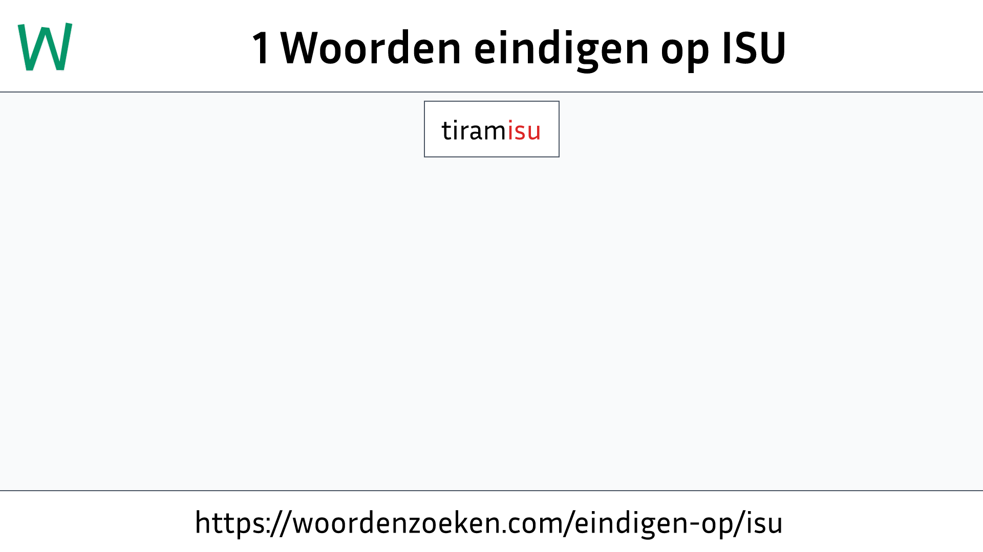 Woorden eindigen op ISU