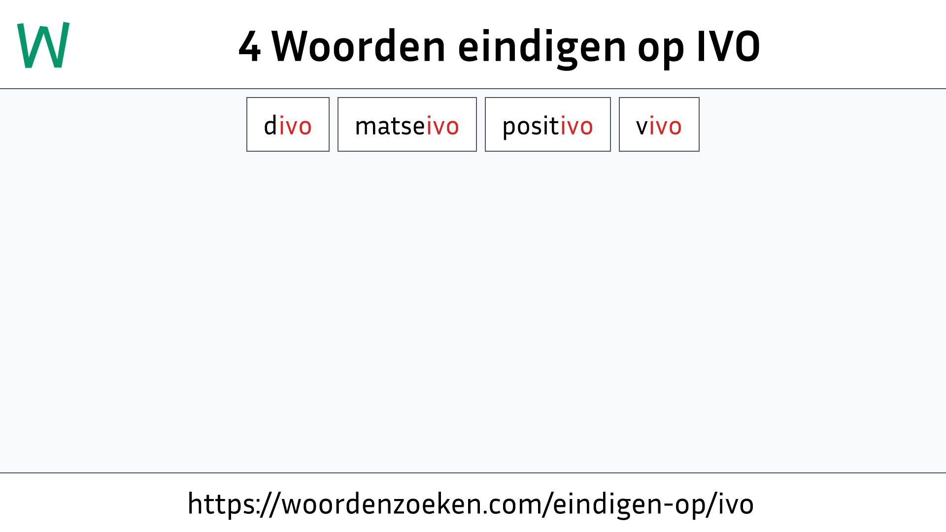 Woorden eindigen op IVO