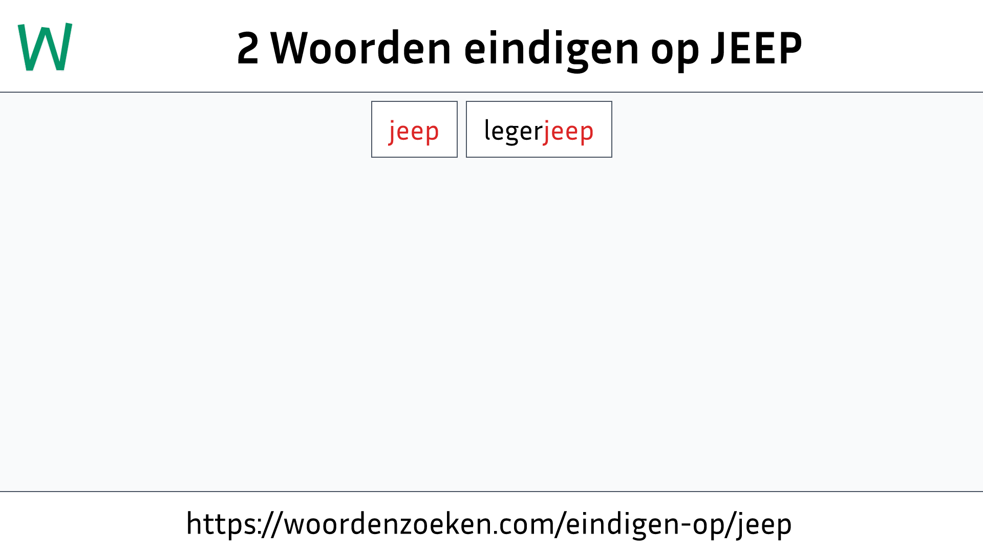 Woorden eindigen op JEEP