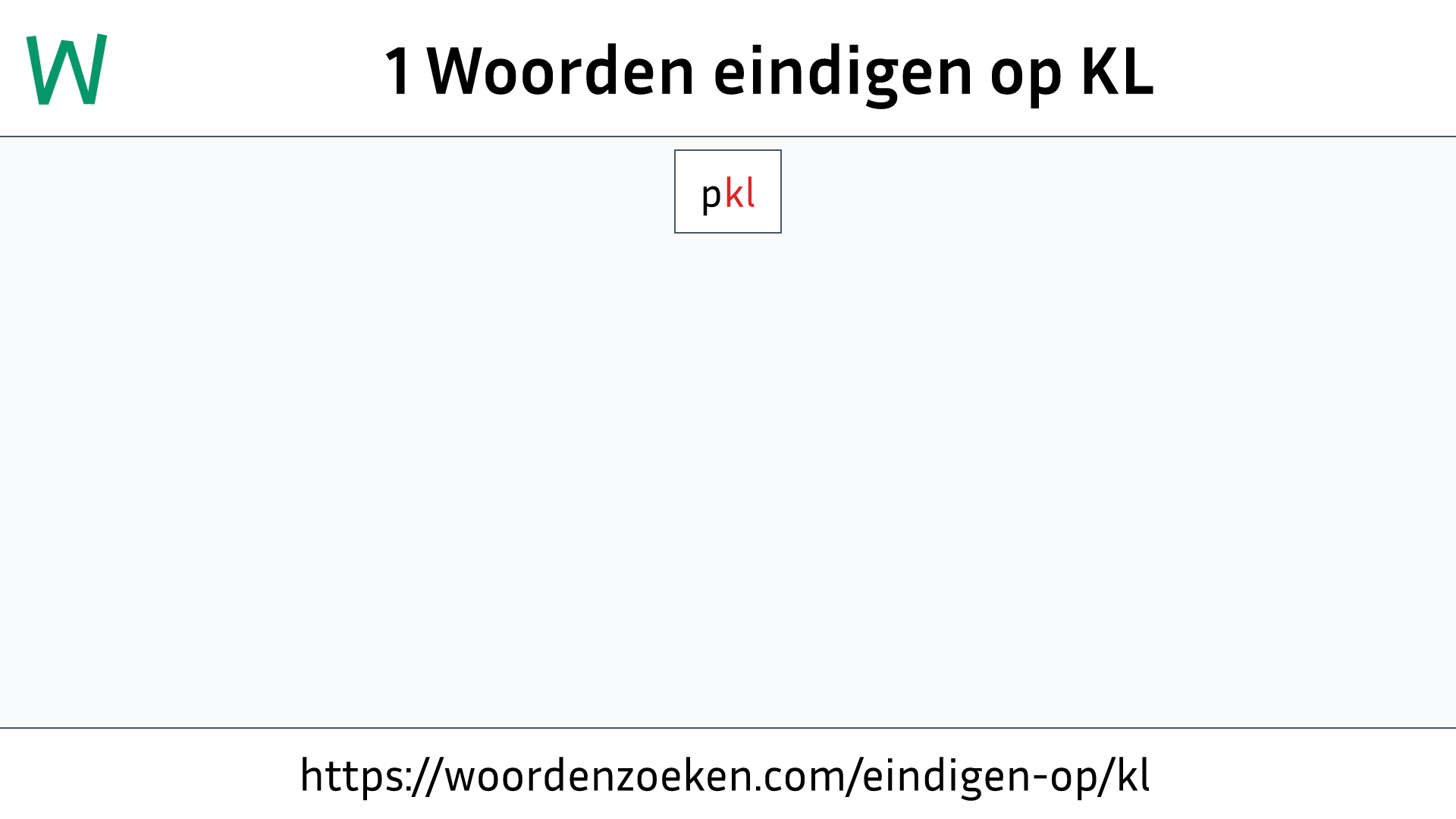 Woorden eindigen op KL