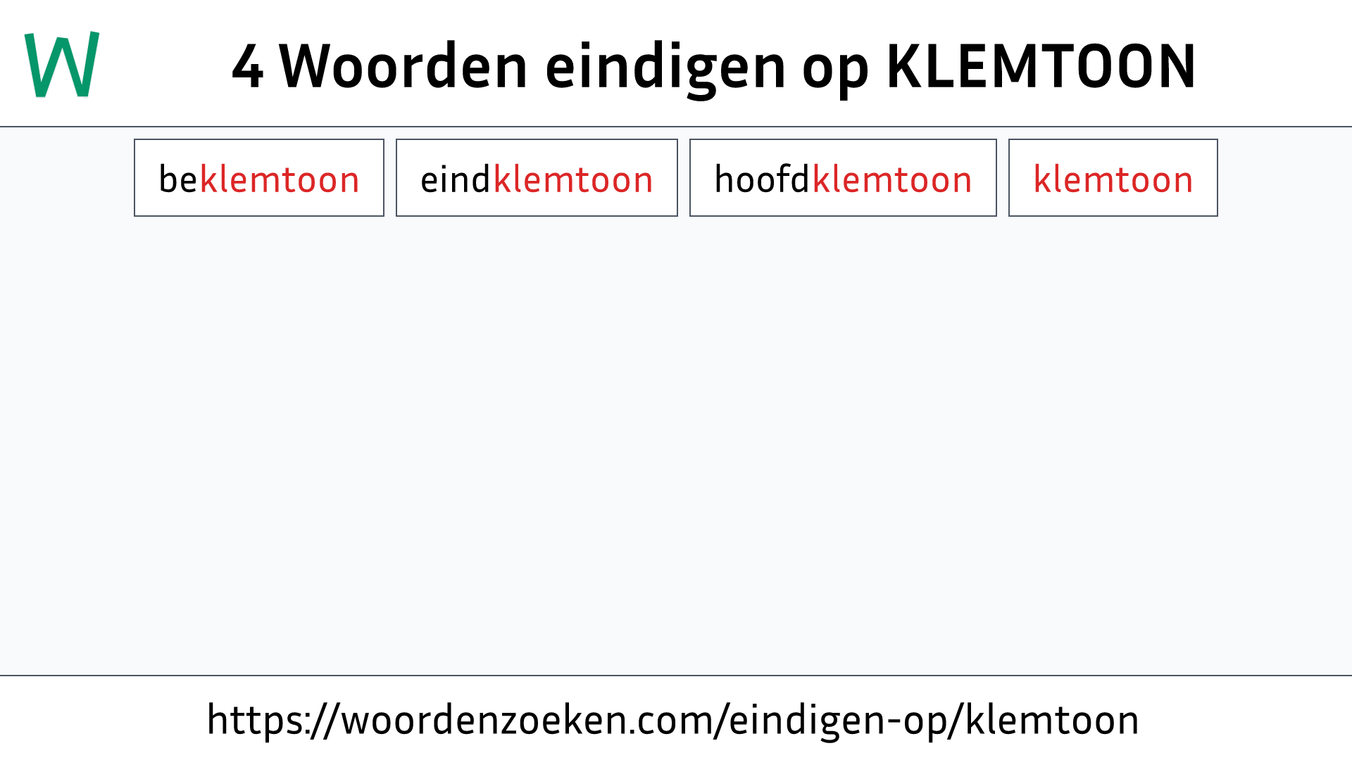 Woorden eindigen op KLEMTOON