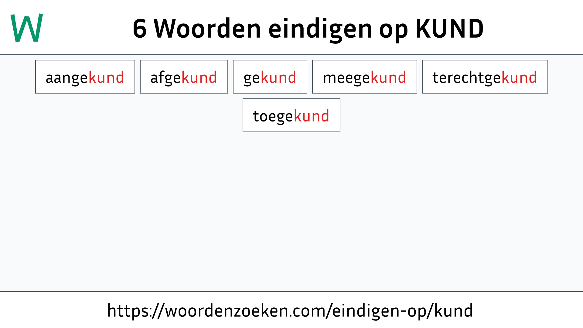 Woorden eindigen op KUND