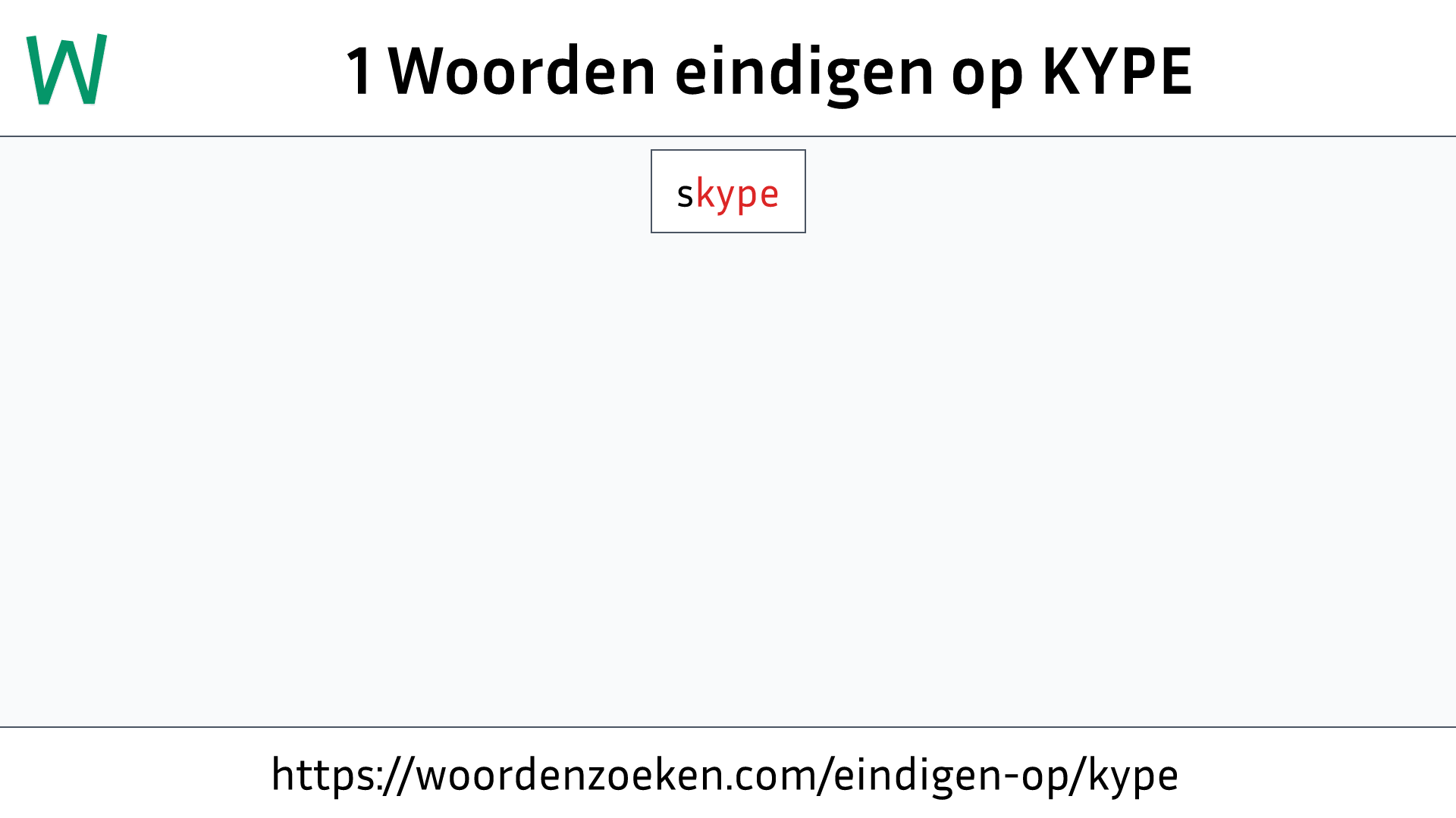 Woorden eindigen op KYPE