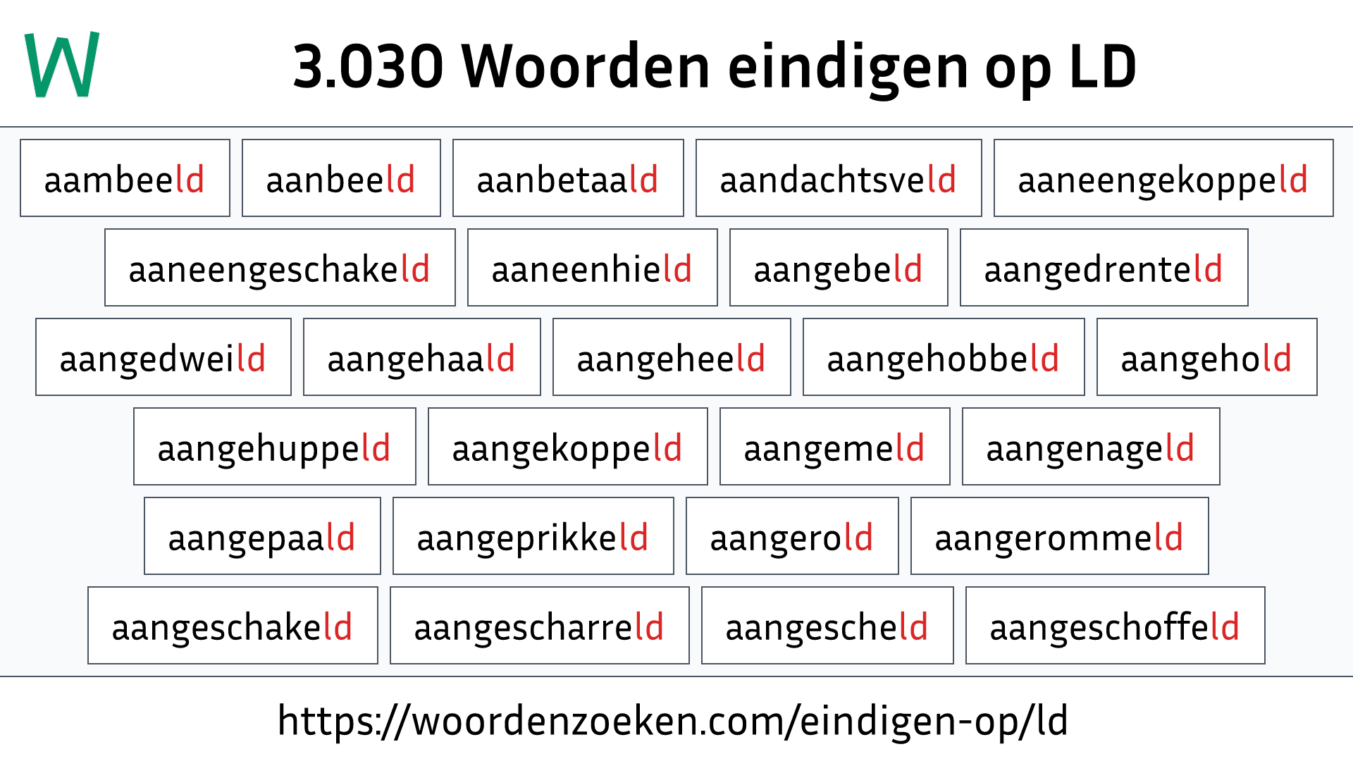 Woorden eindigen op LD