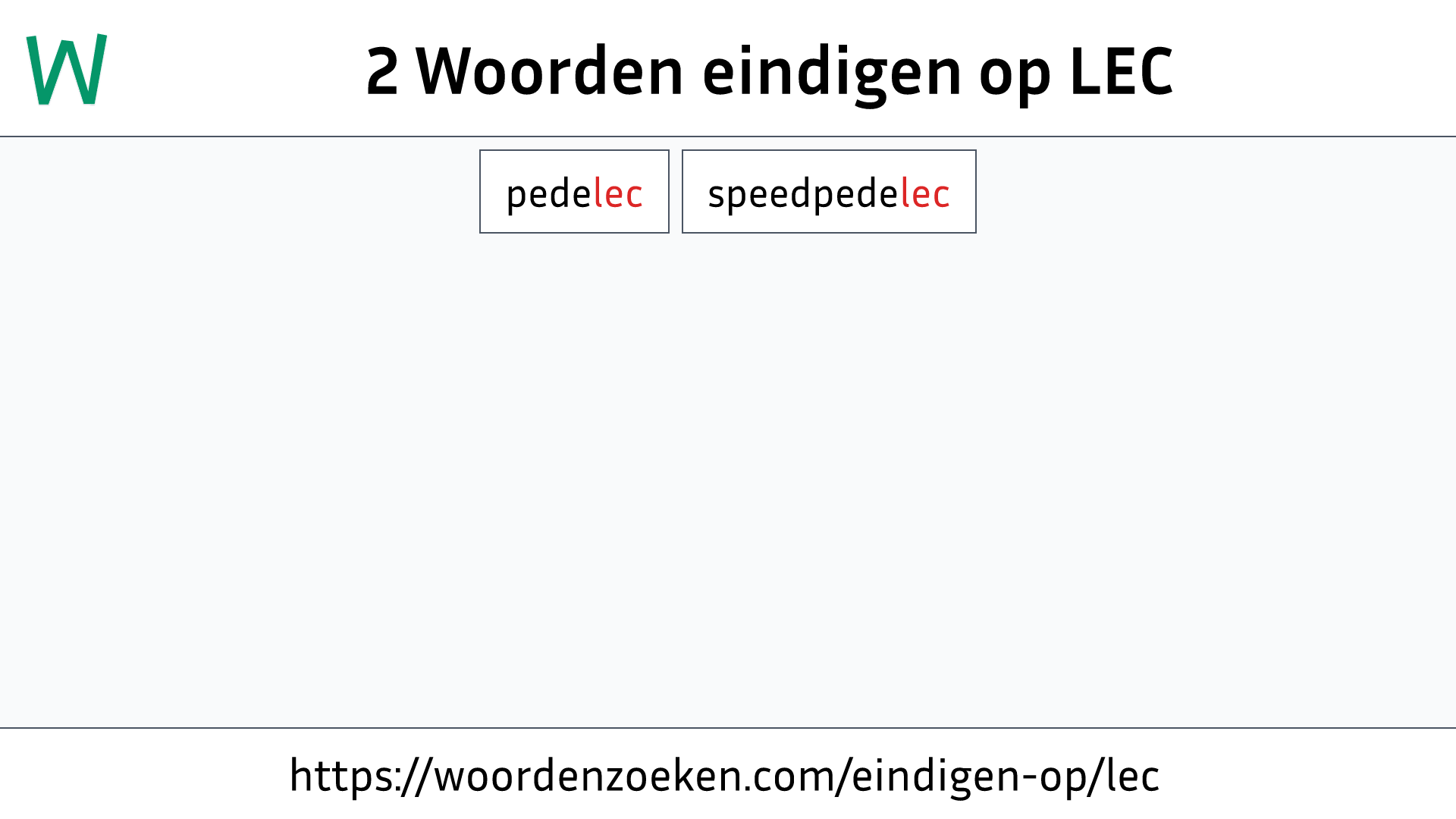 Woorden eindigen op LEC