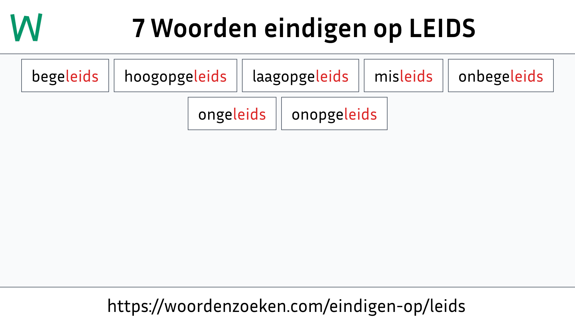 Woorden eindigen op LEIDS