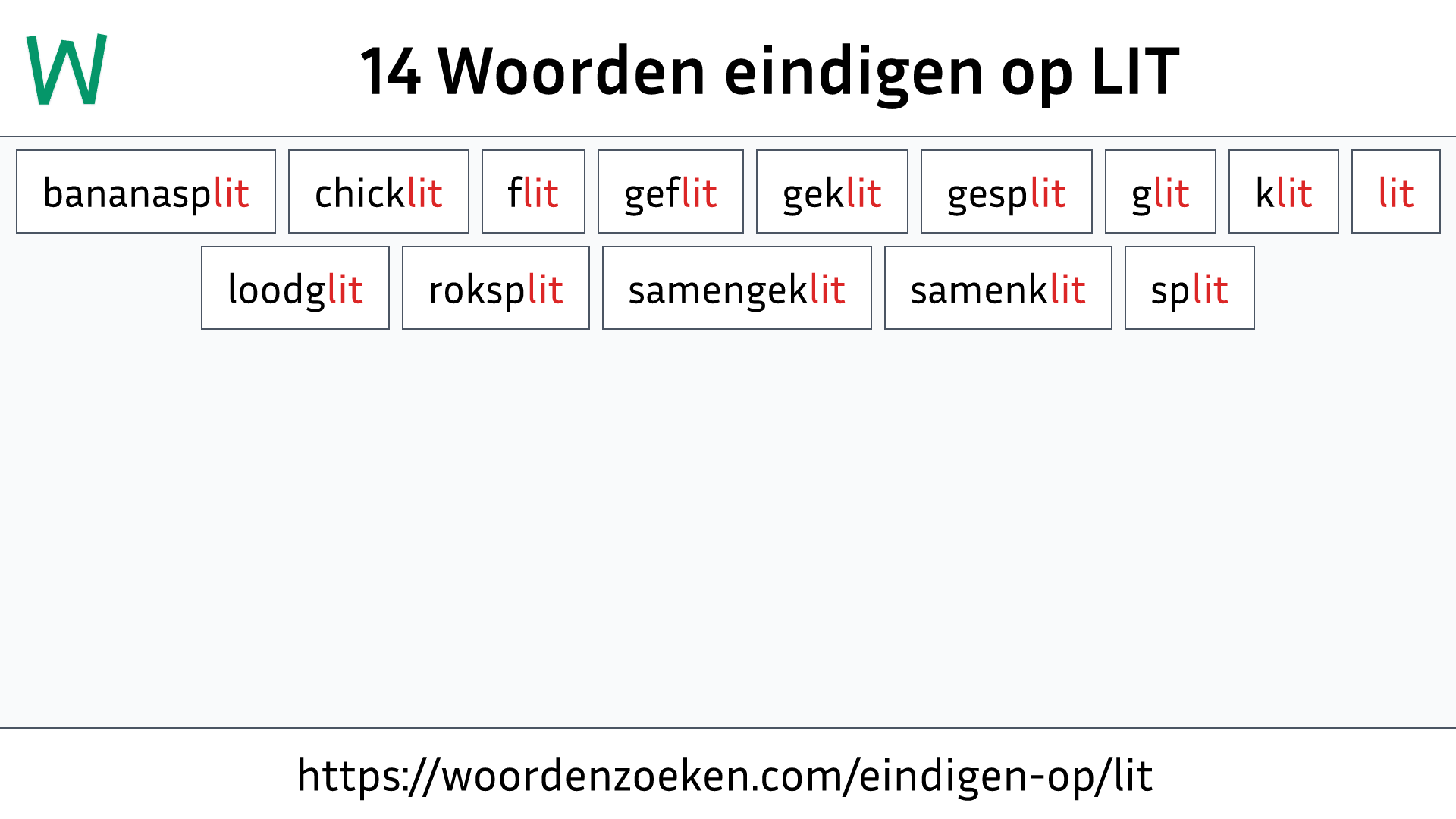 Woorden eindigen op LIT