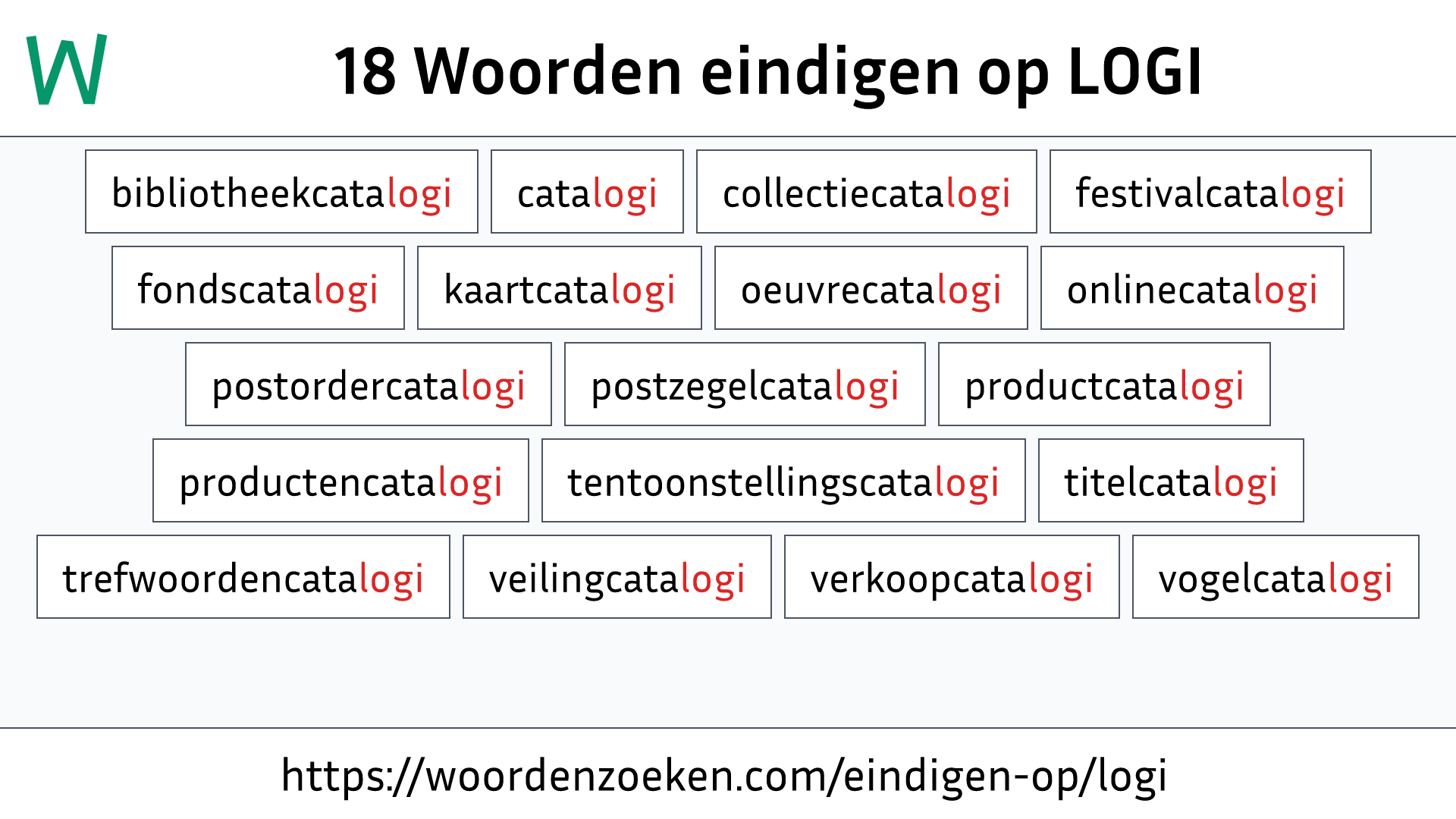 Woorden eindigen op LOGI