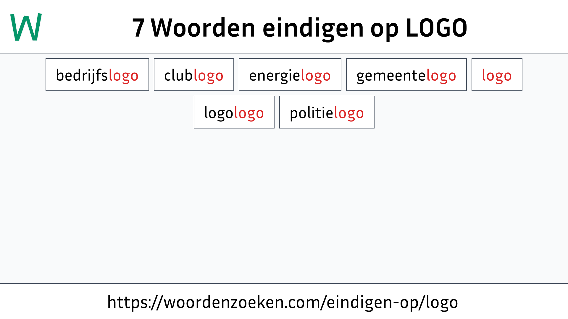 Woorden eindigen op LOGO