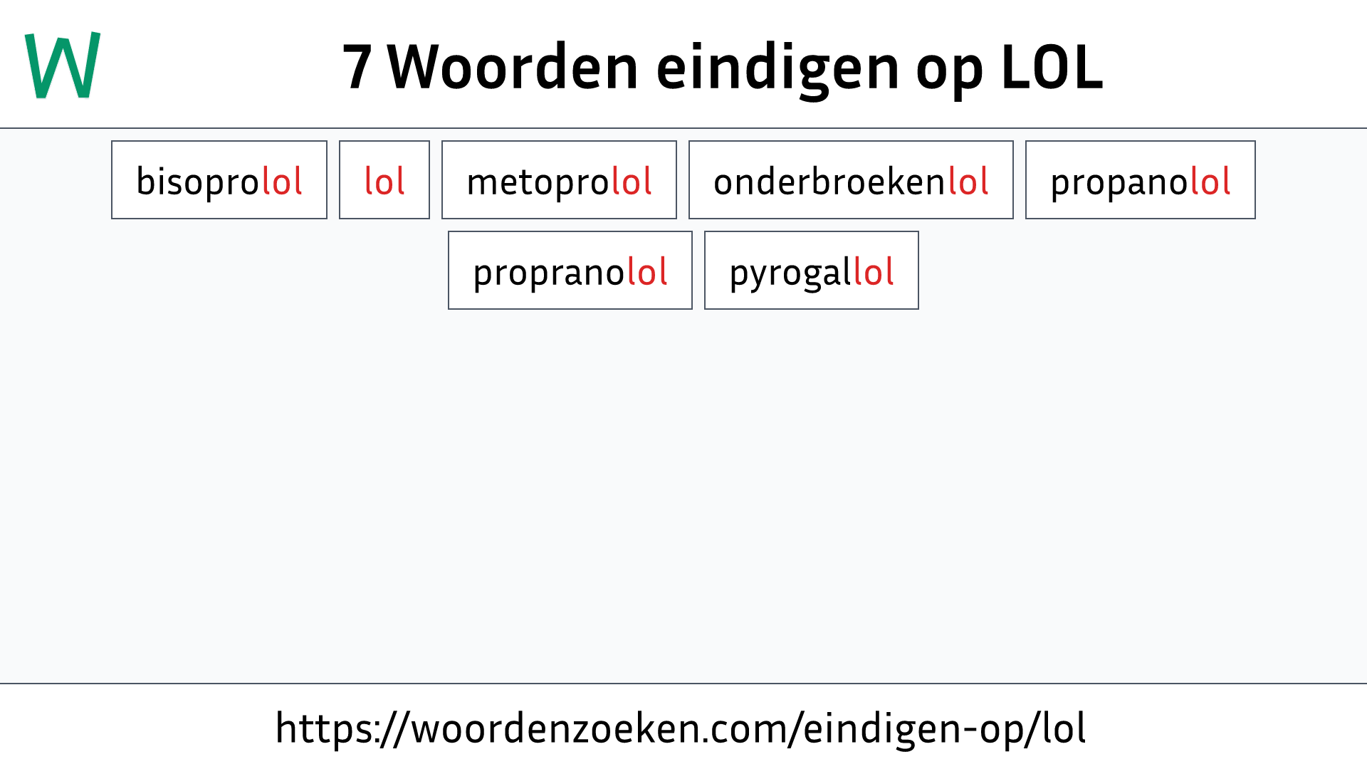 Woorden eindigen op LOL