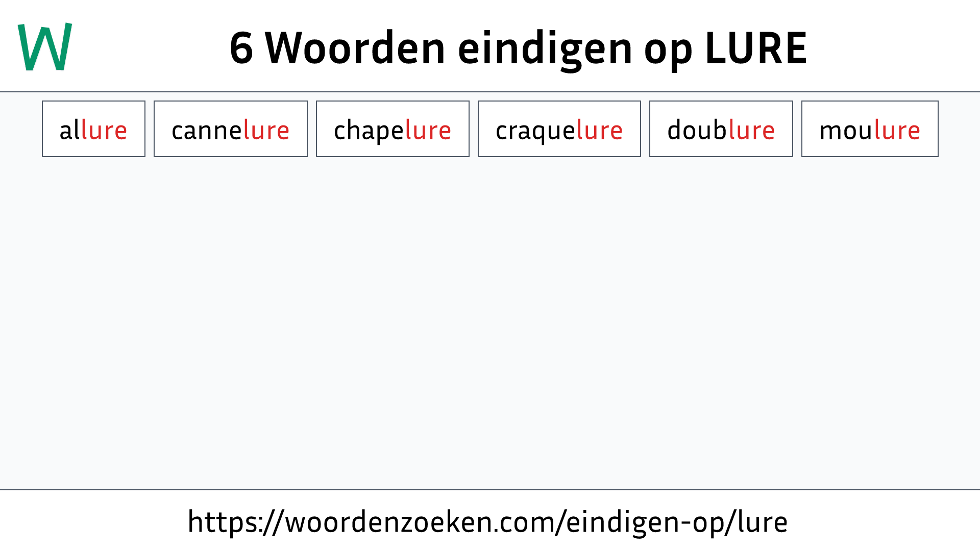 Woorden eindigen op LURE