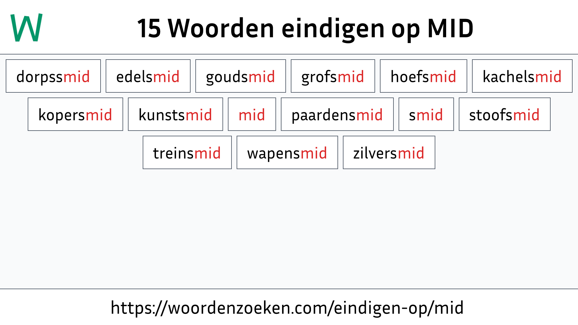 Woorden eindigen op MID