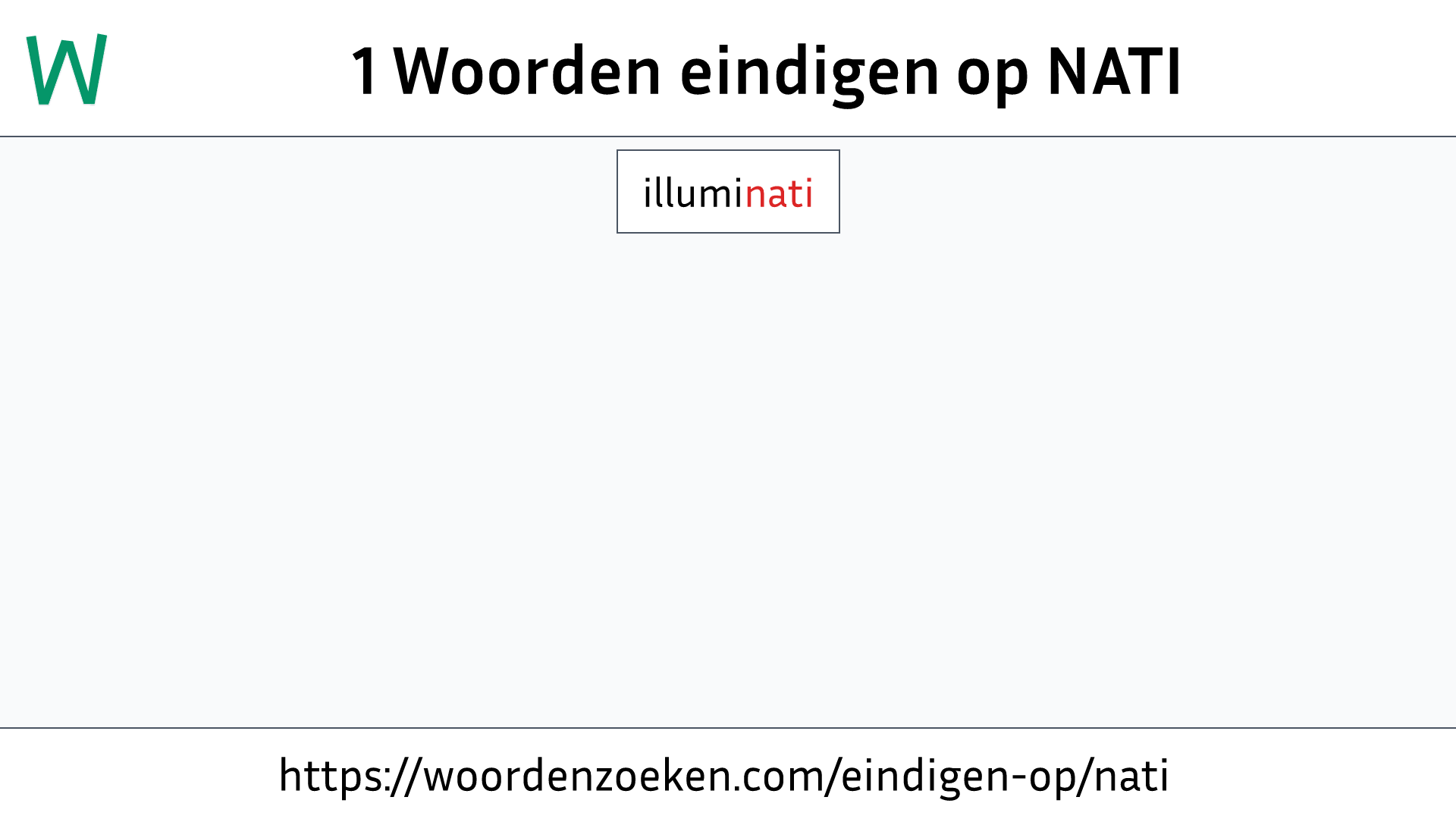 Woorden eindigen op NATI