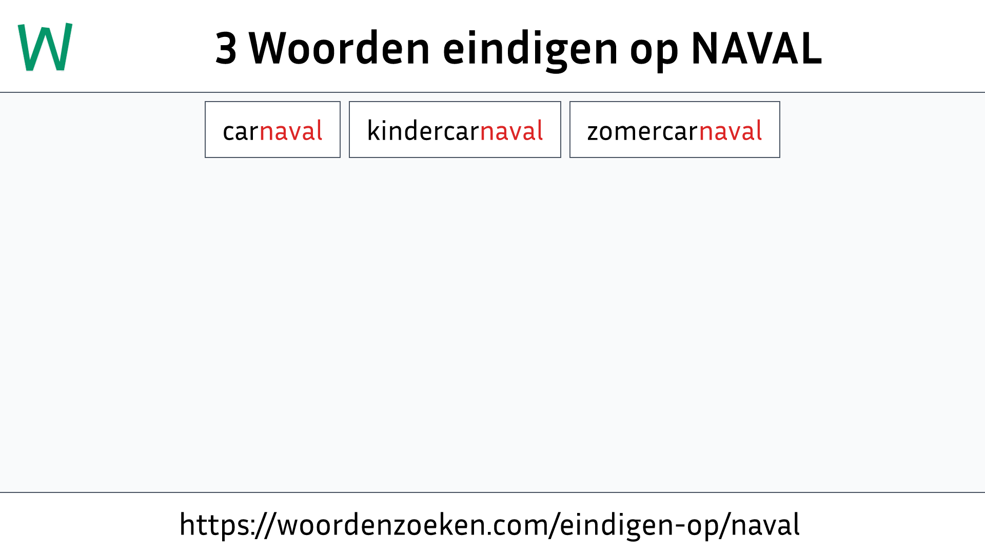 Woorden eindigen op NAVAL