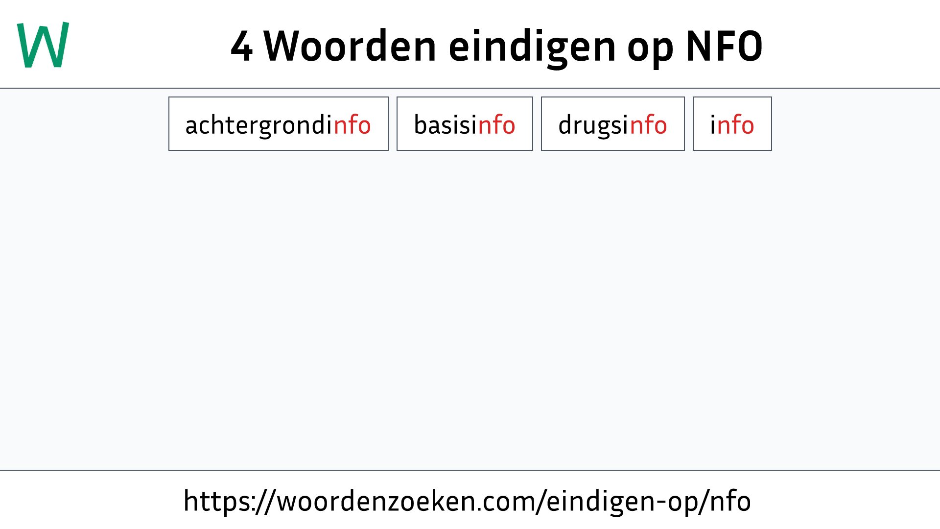 Woorden eindigen op NFO