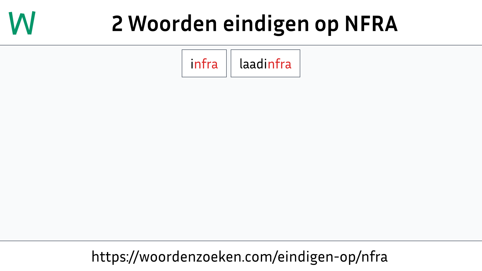 Woorden eindigen op NFRA