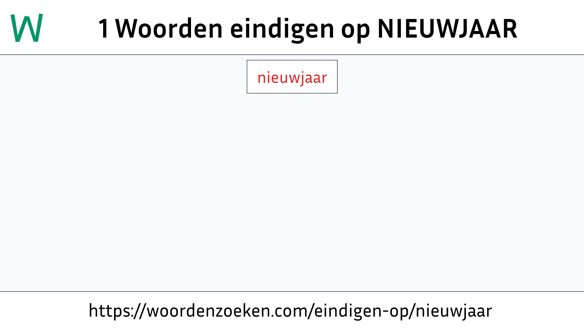 Woorden eindigen op NIEUWJAAR