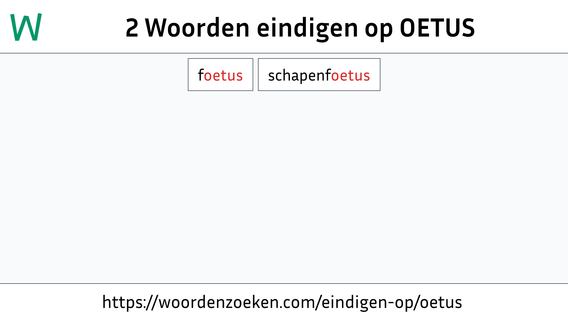 Woorden eindigen op OETUS