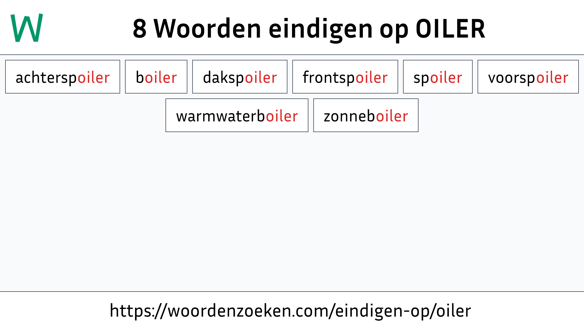 Woorden eindigen op OILER