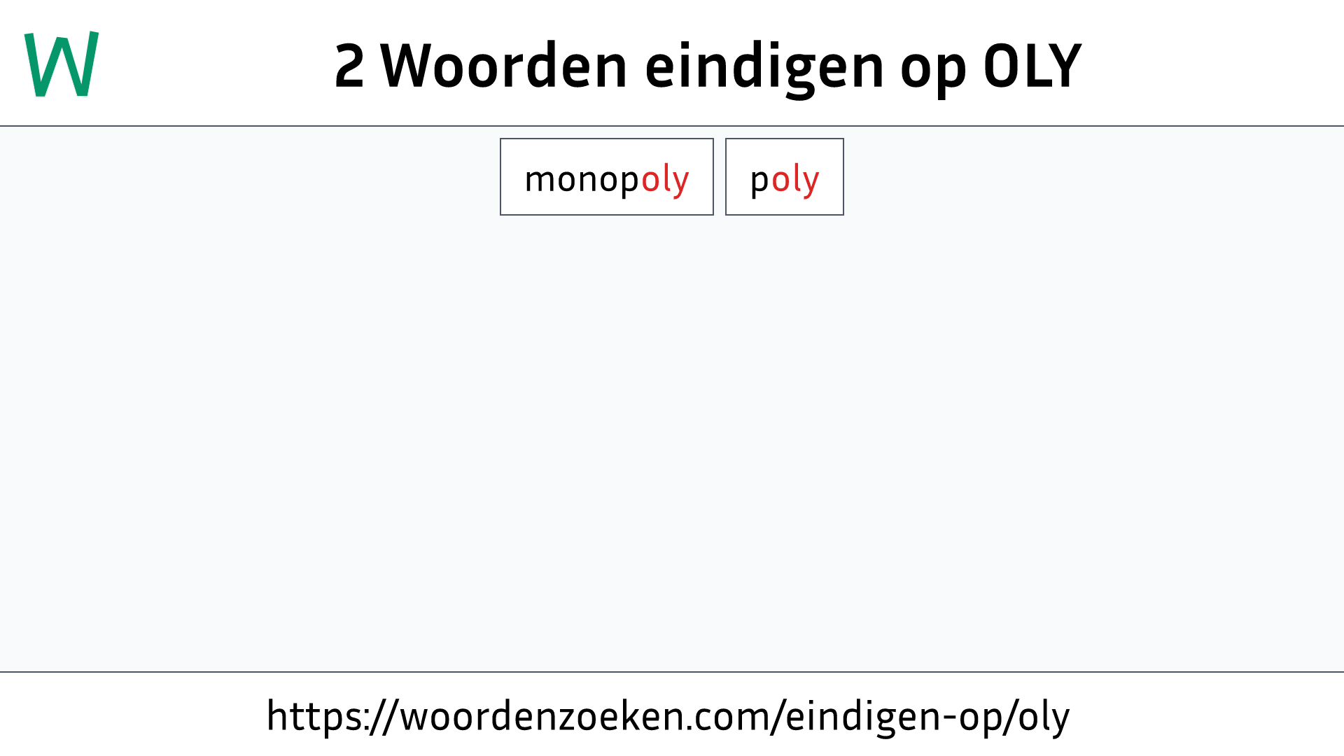 Woorden eindigen op OLY