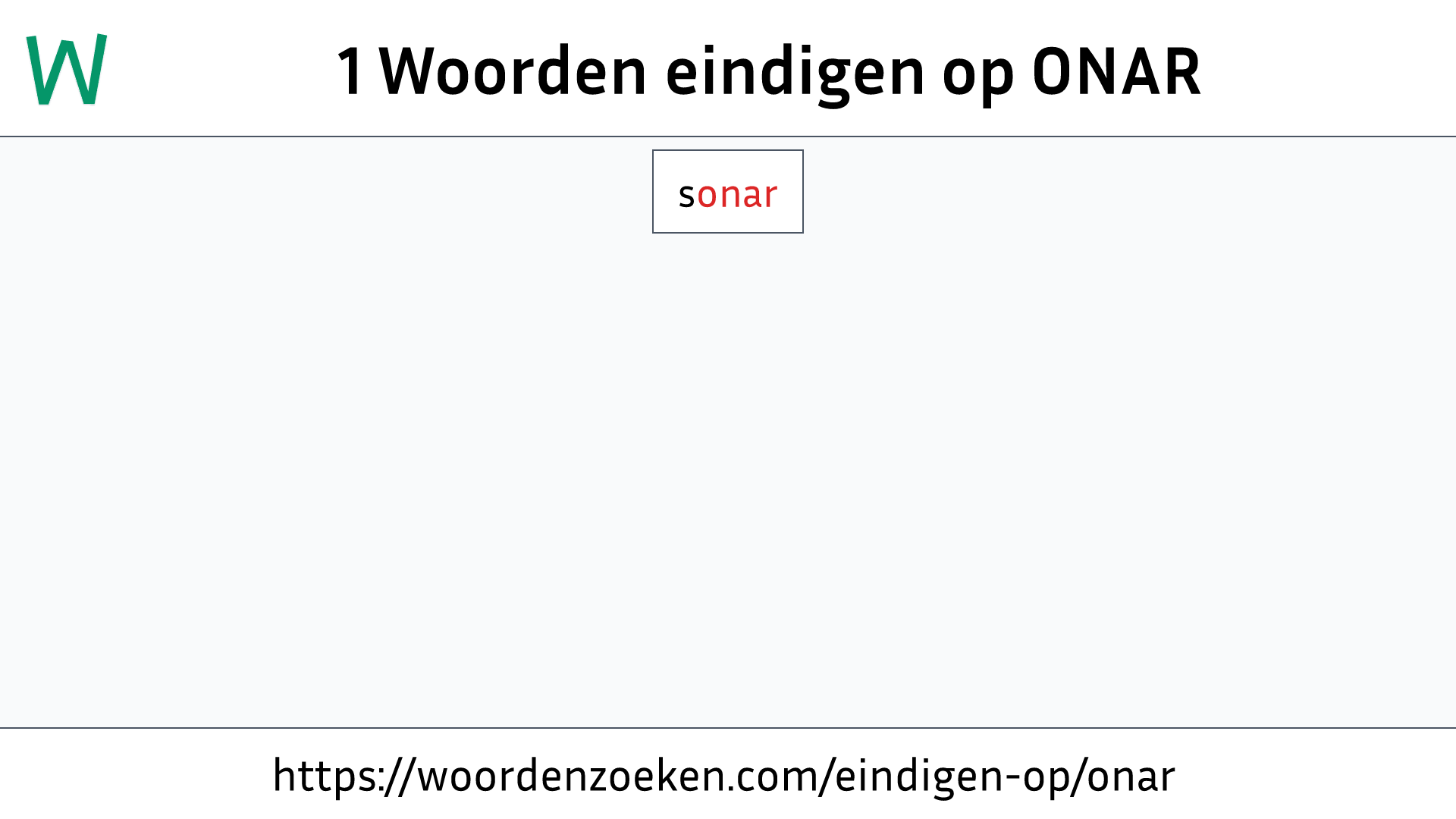 Woorden eindigen op ONAR