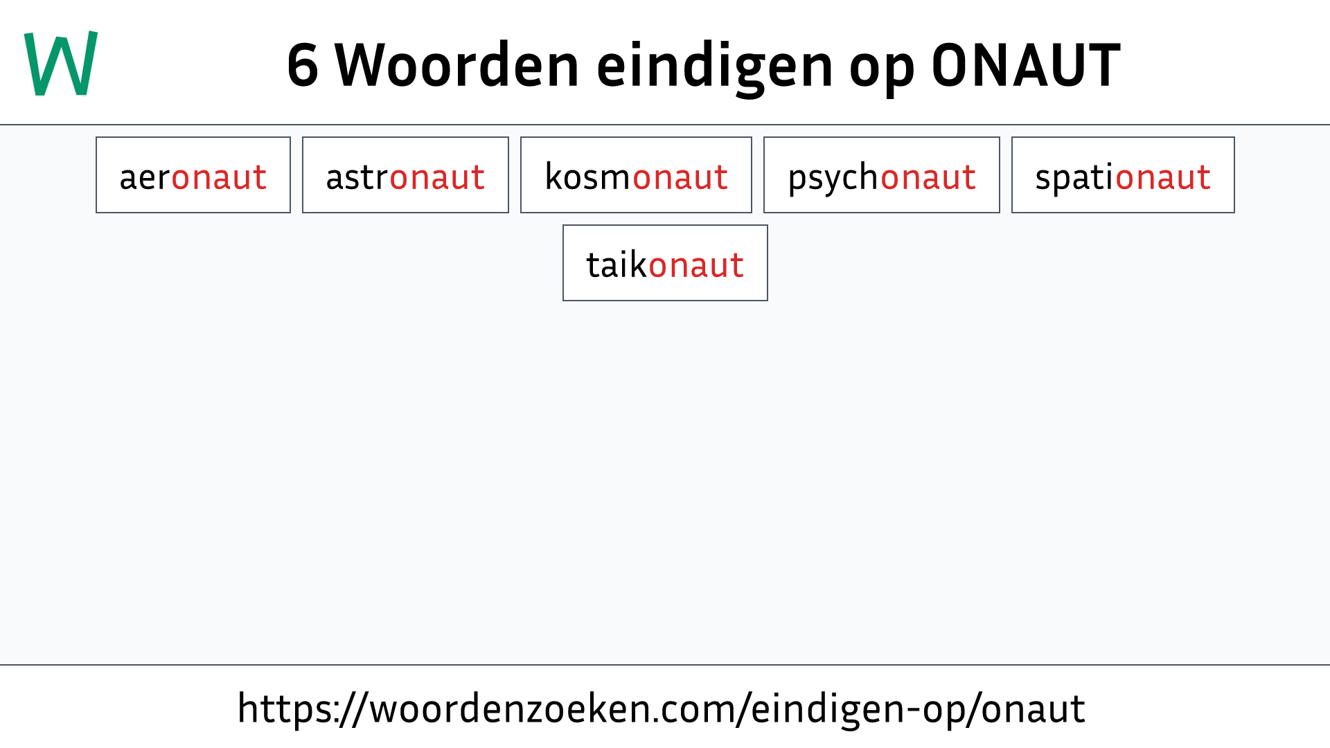 Woorden eindigen op ONAUT