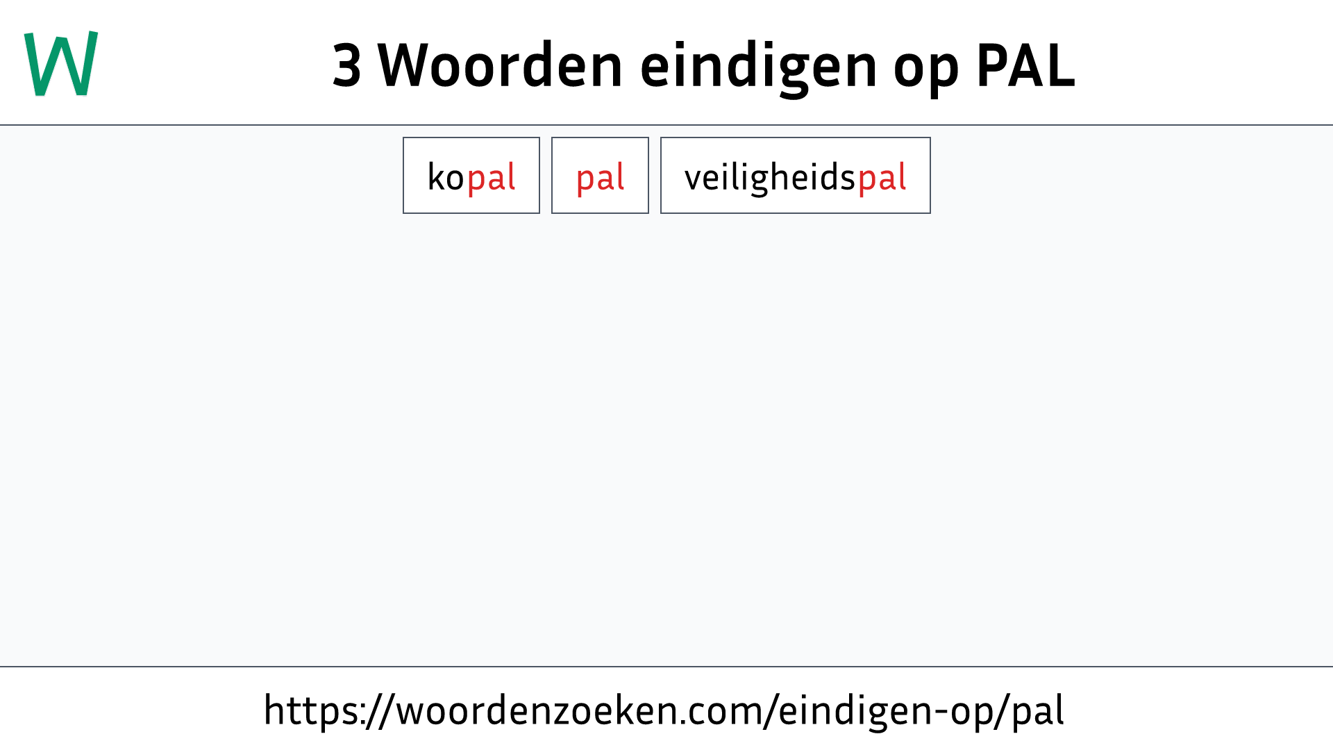 Woorden eindigen op PAL