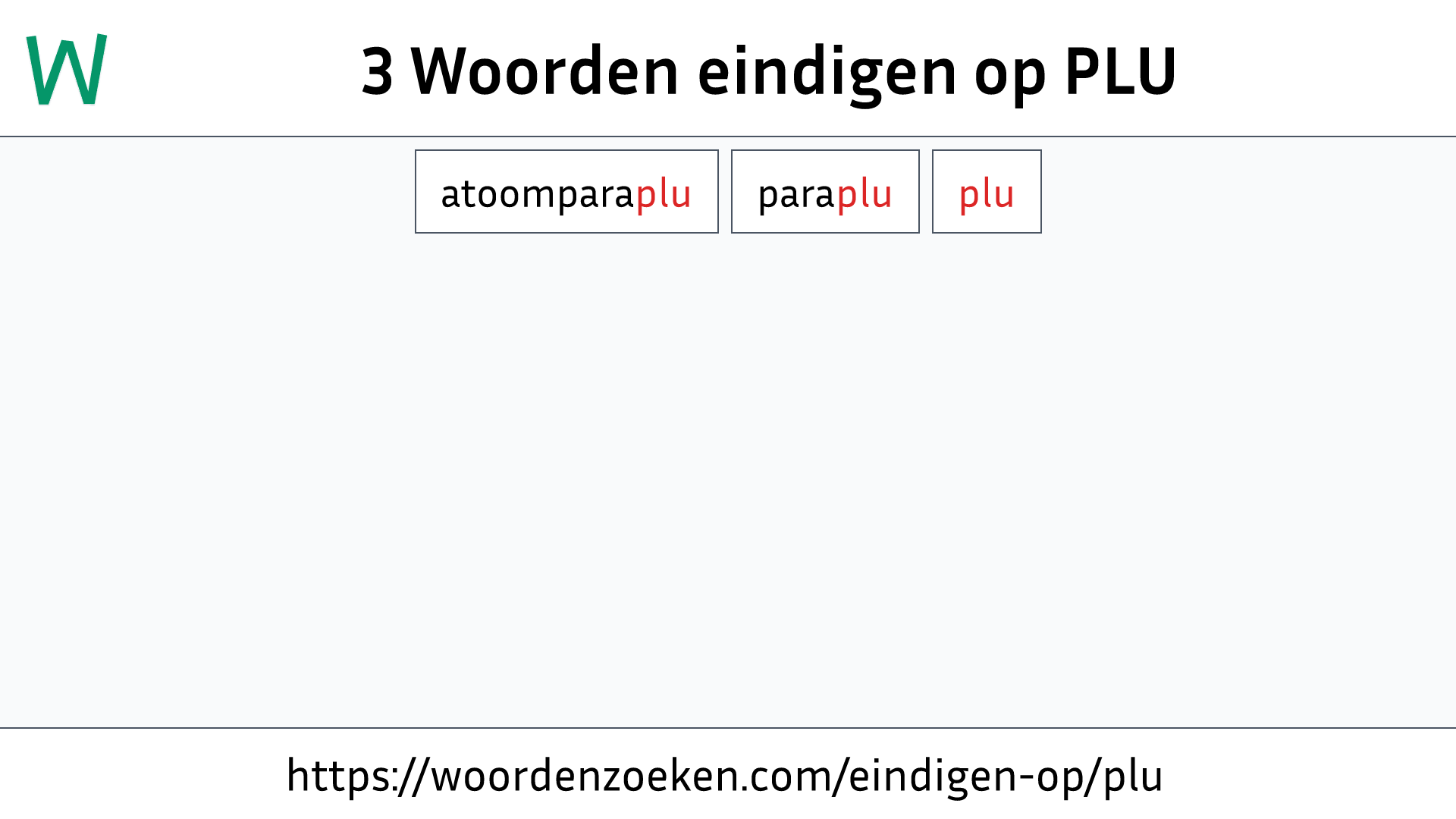 Woorden eindigen op PLU