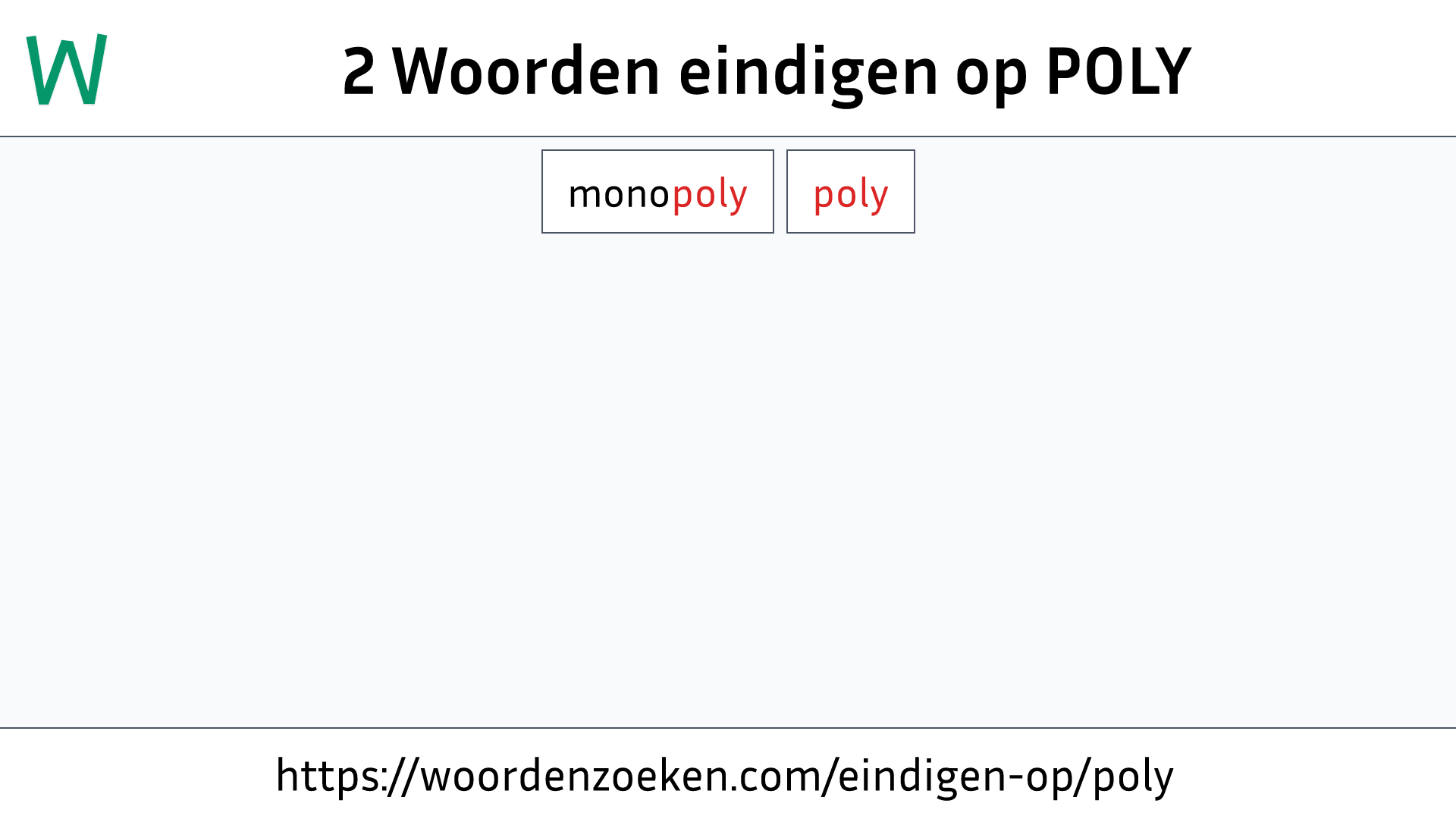 Woorden eindigen op POLY