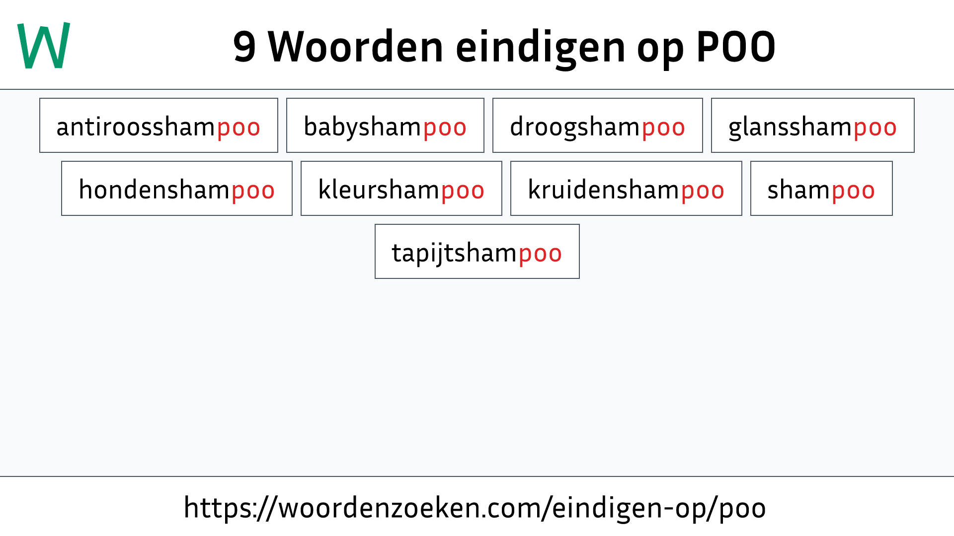 Woorden eindigen op POO