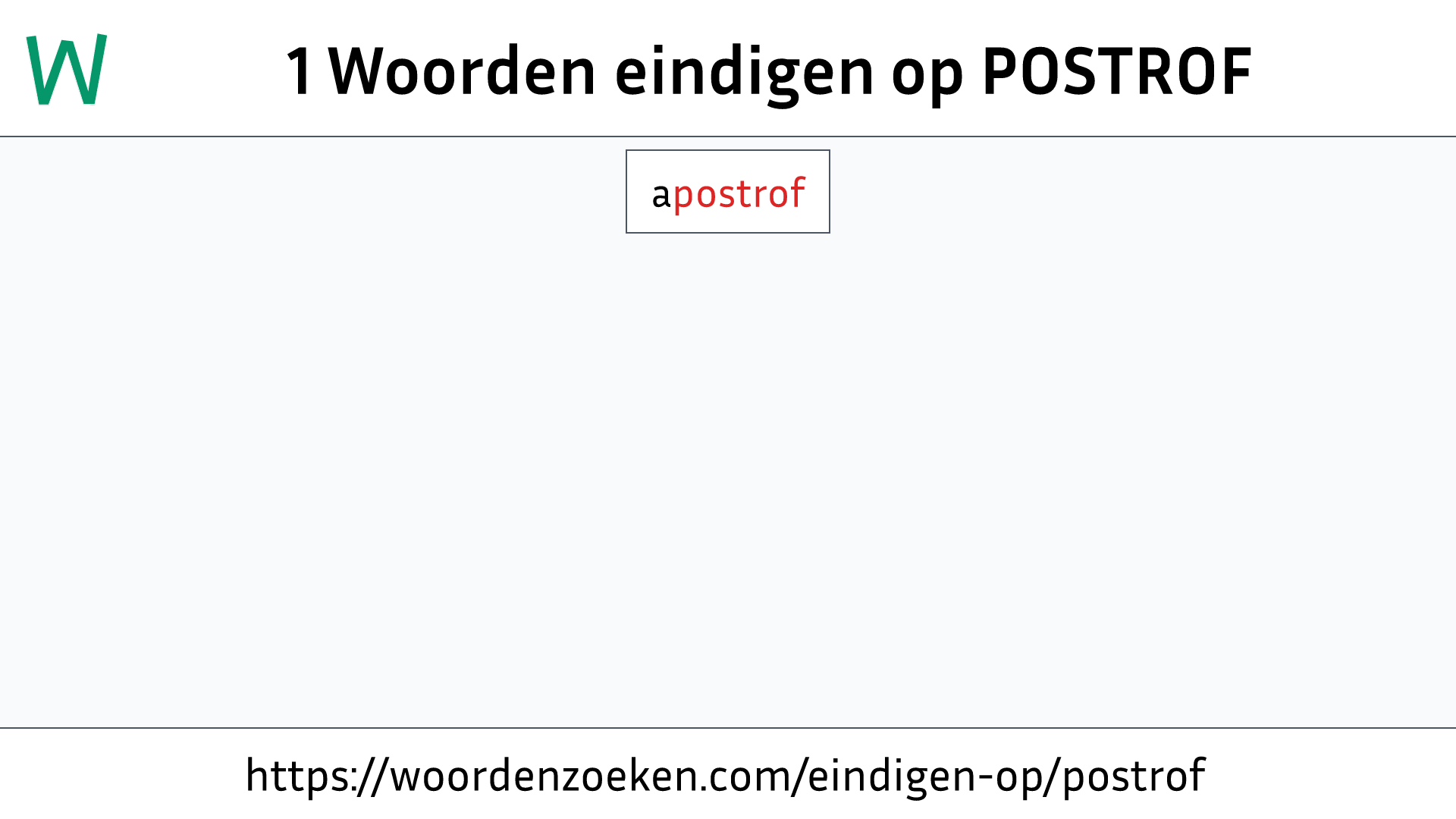 Woorden eindigen op POSTROF