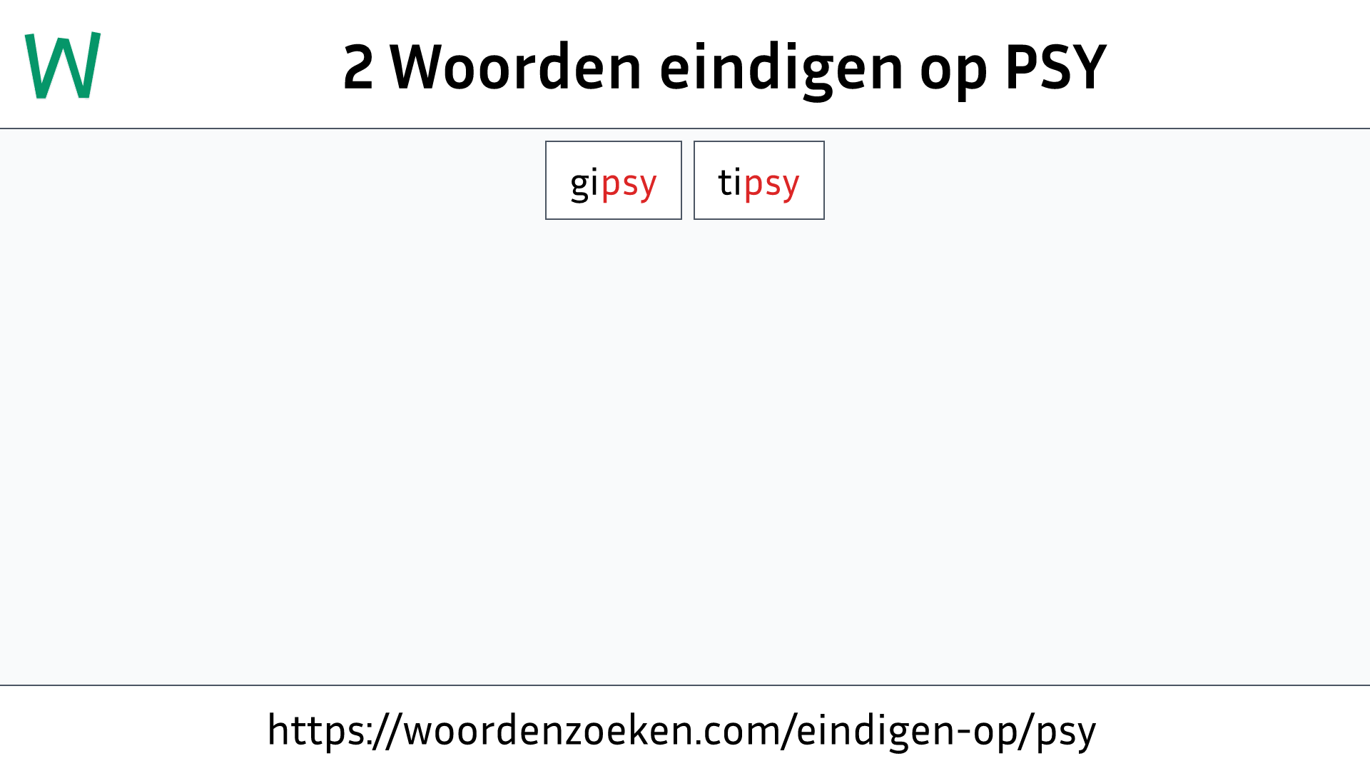 Woorden eindigen op PSY