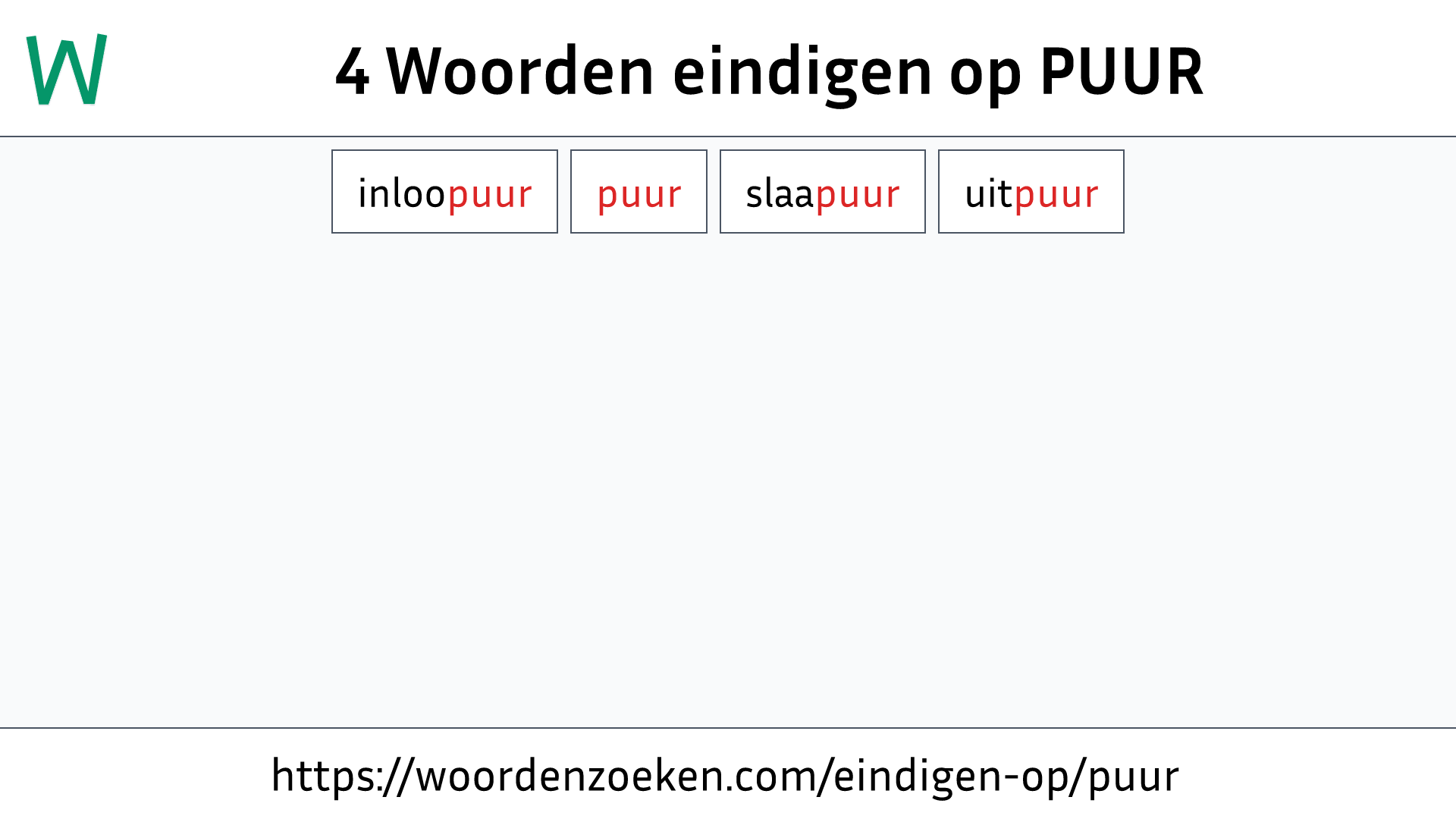 Woorden eindigen op PUUR