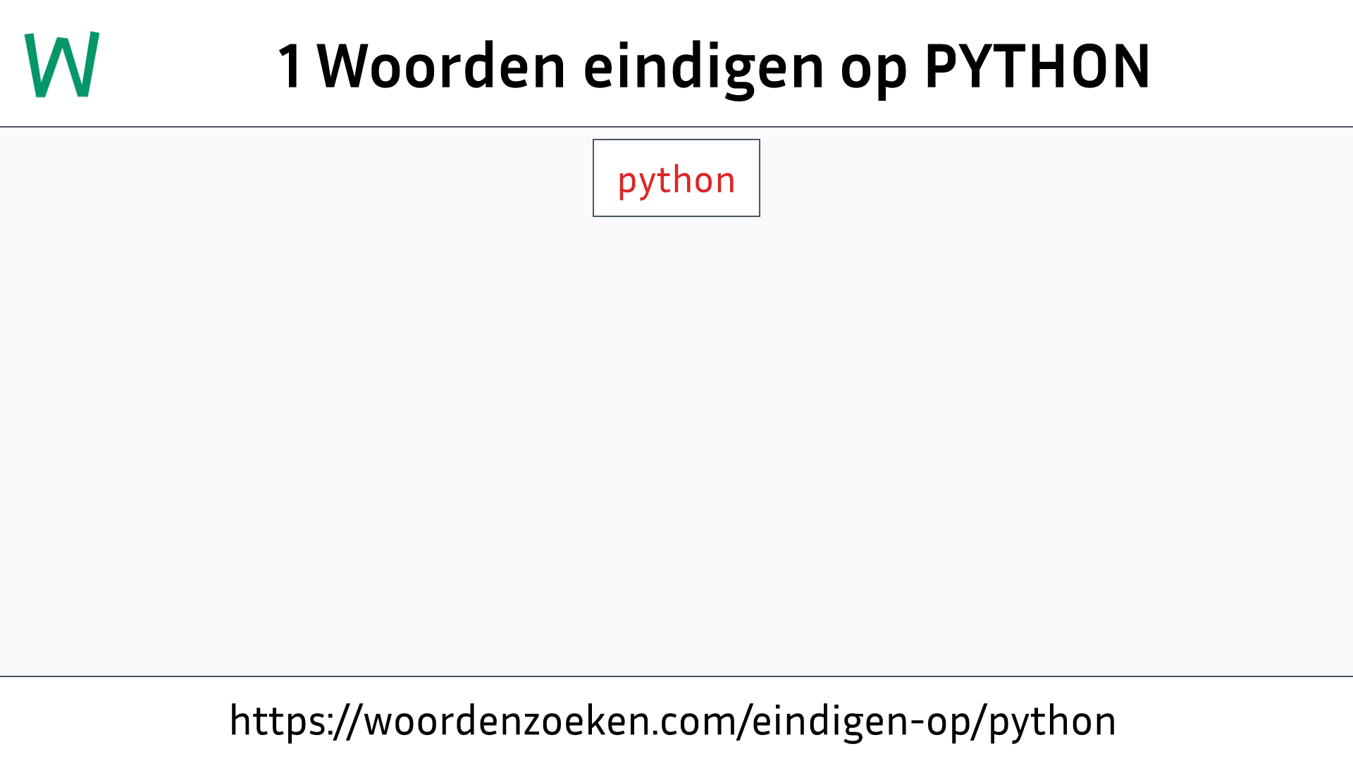 Woorden eindigen op PYTHON